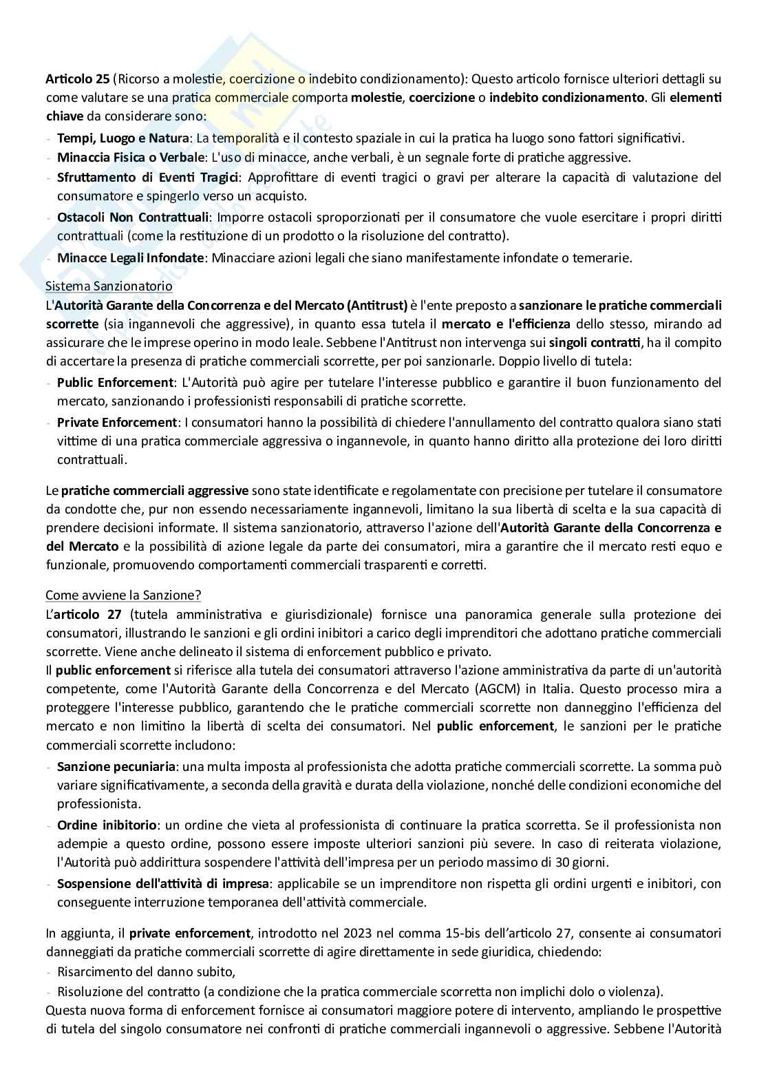 Contratti d'impresa e dei consumatori Pag. 11