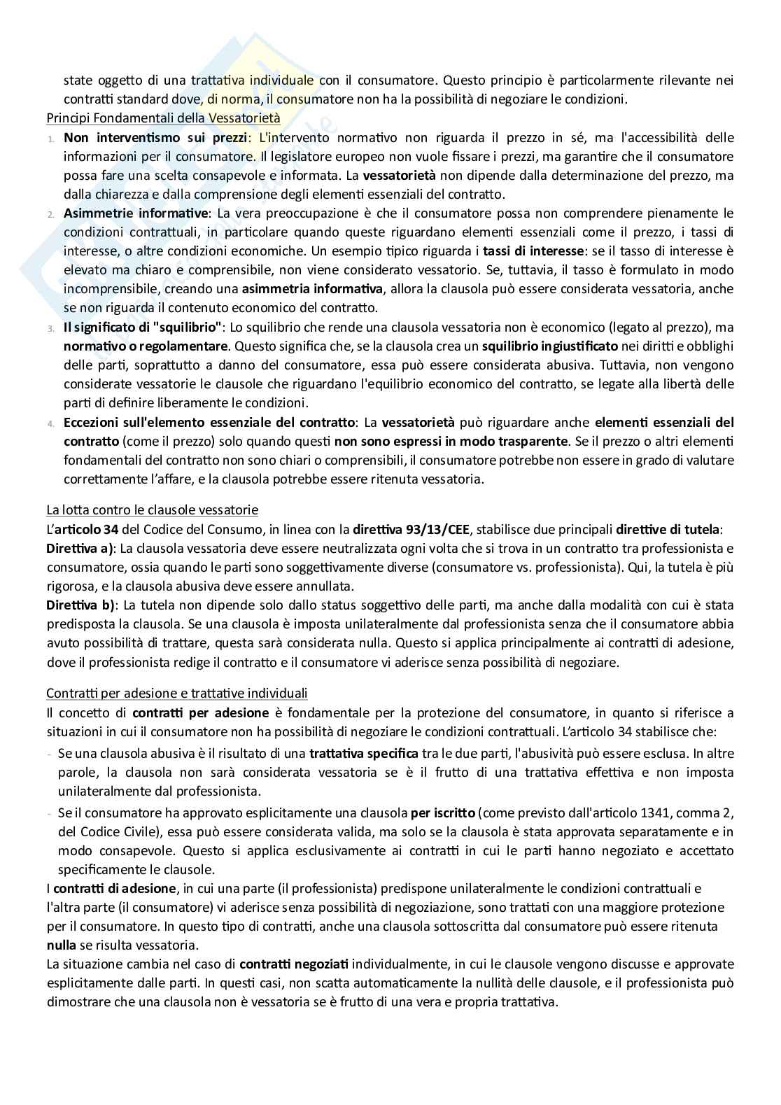 Contratti d'impresa e dei consumatori Pag. 16
