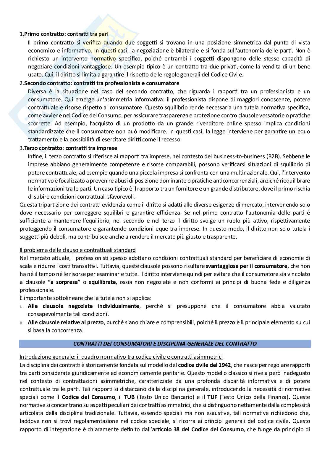 Contratti d'impresa e dei consumatori Pag. 2