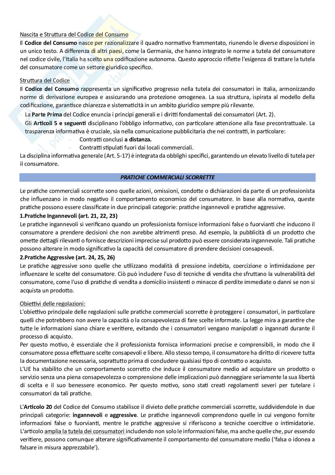 Contratti d'impresa e dei consumatori Pag. 6