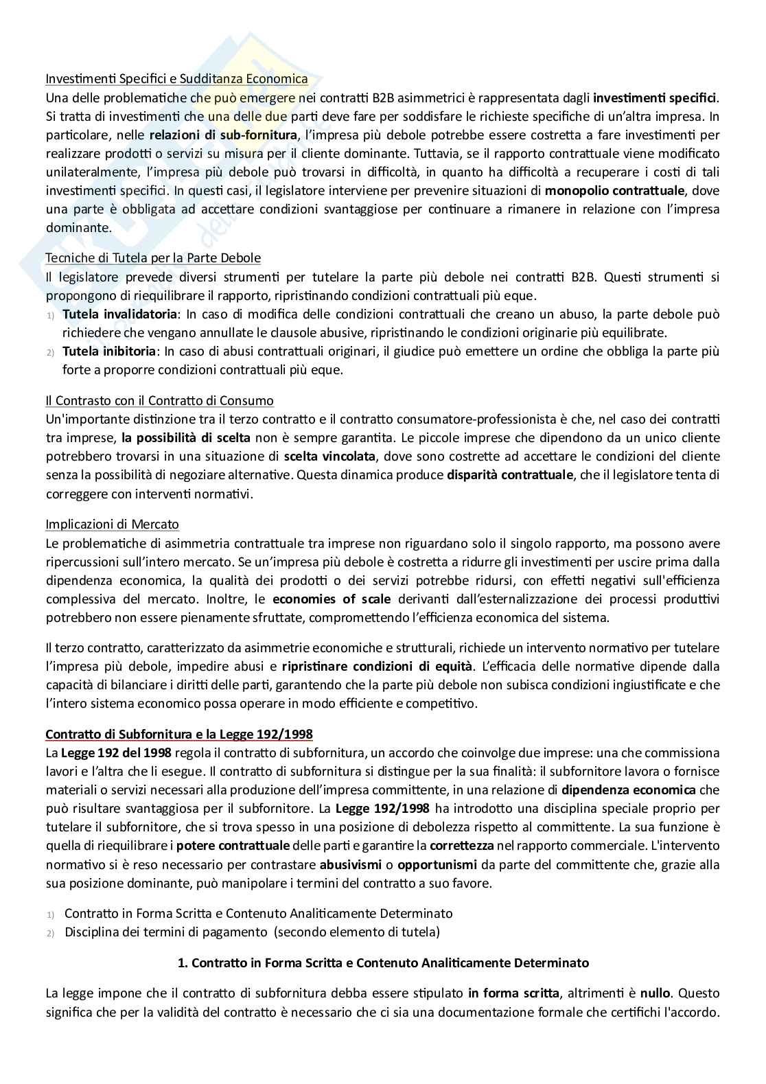 Contratti d'impresa e dei consumatori Pag. 66
