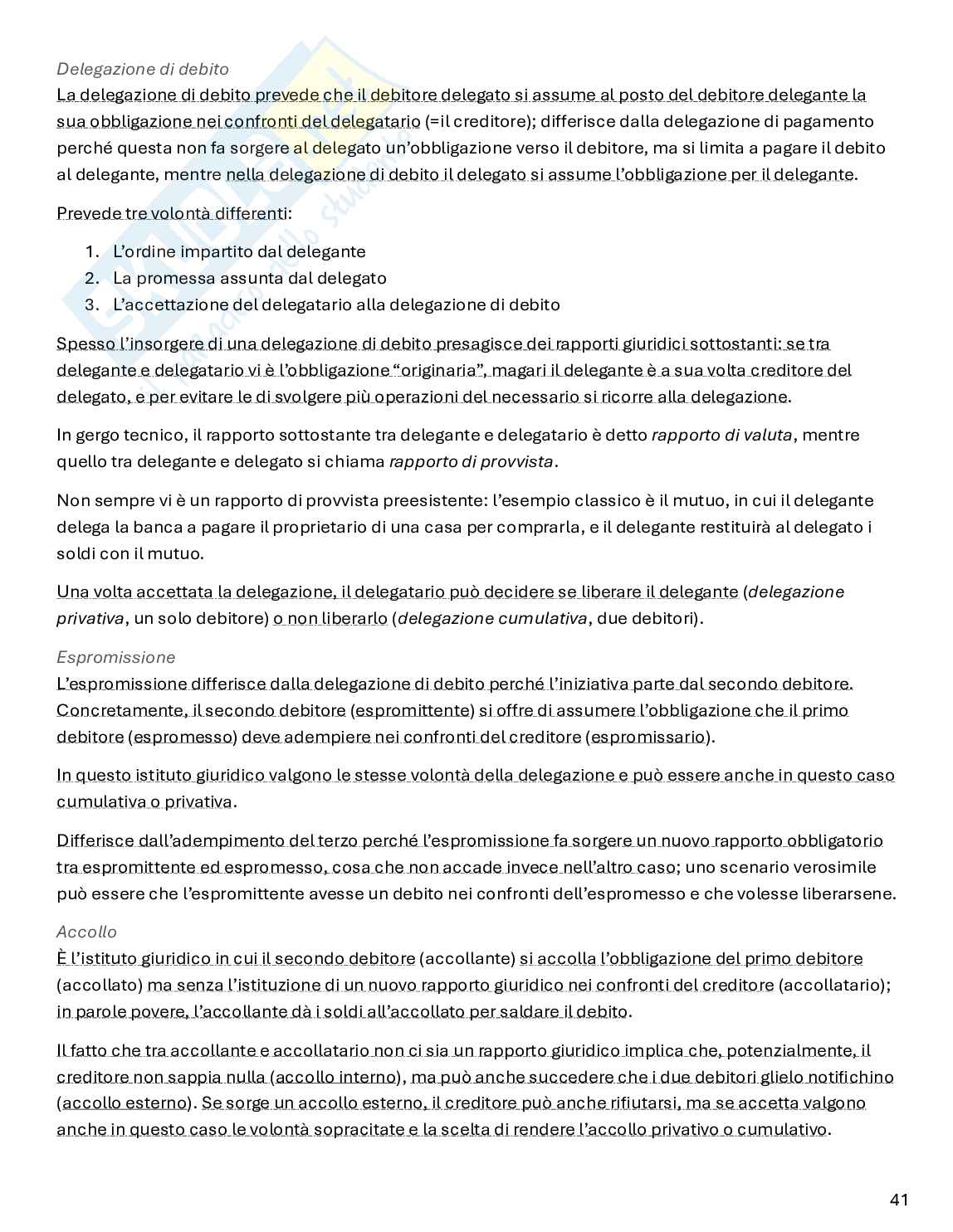 Riassunto esame Diritto privato, Prof. Ferro Luzzi Federico, libro consigliato Istituzioni di diritto privato, Nivarra, Ricciuto, Scognamiglio Pag. 41
