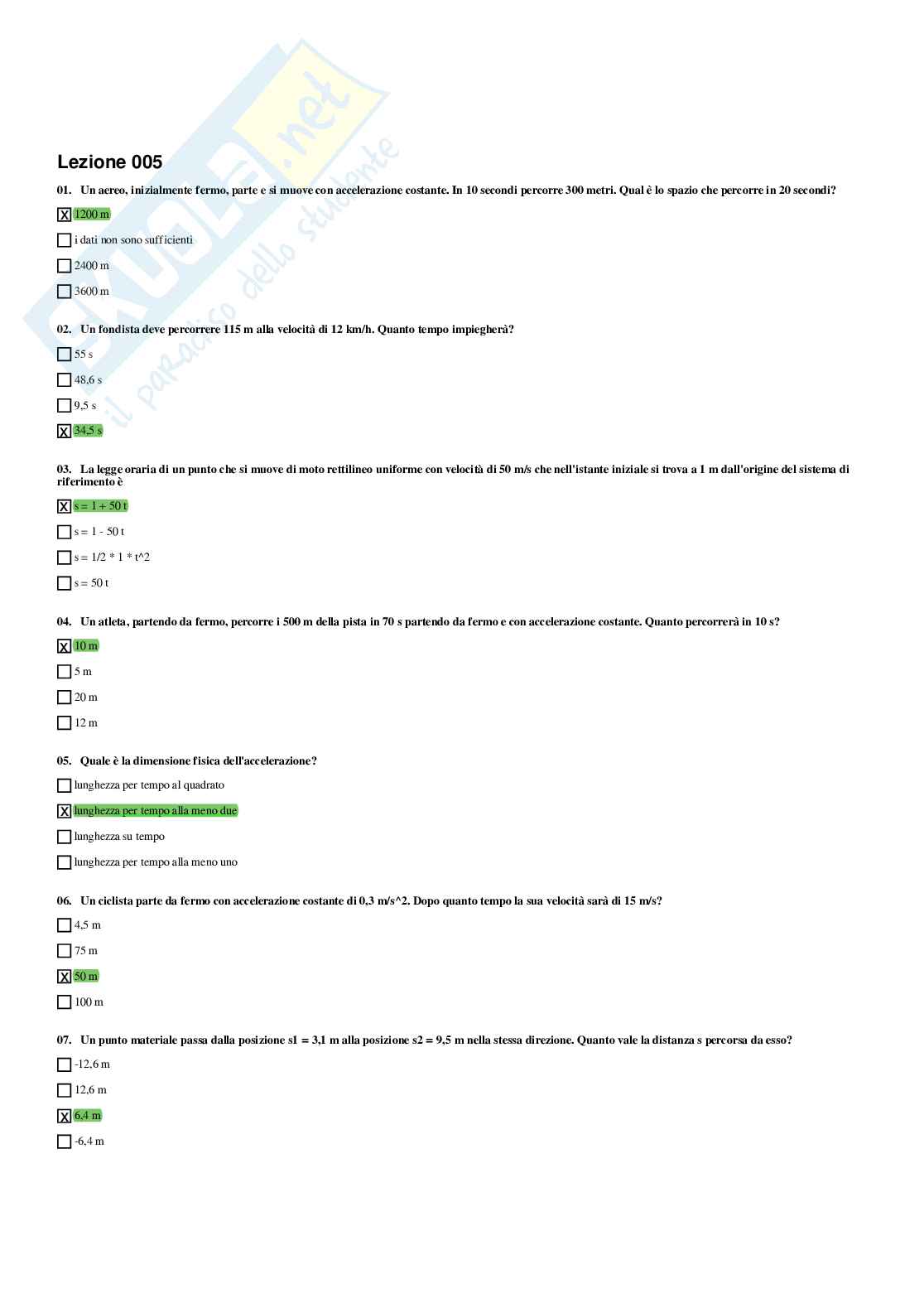 Fisica – Preparazione esame – Paniere completo risposte chiuse (630) - A.A. 2025/2026  Pag. 11