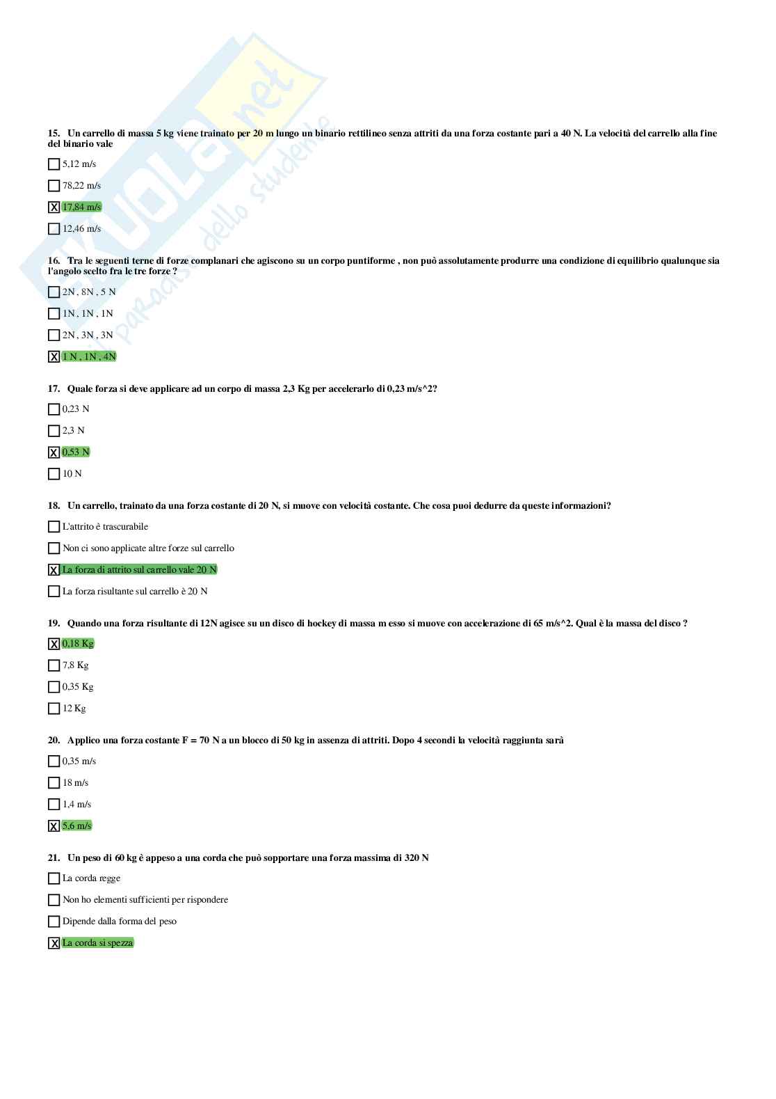 Fisica – Preparazione esame – Paniere completo risposte chiuse (630) - A.A. 2025/2026  Pag. 31