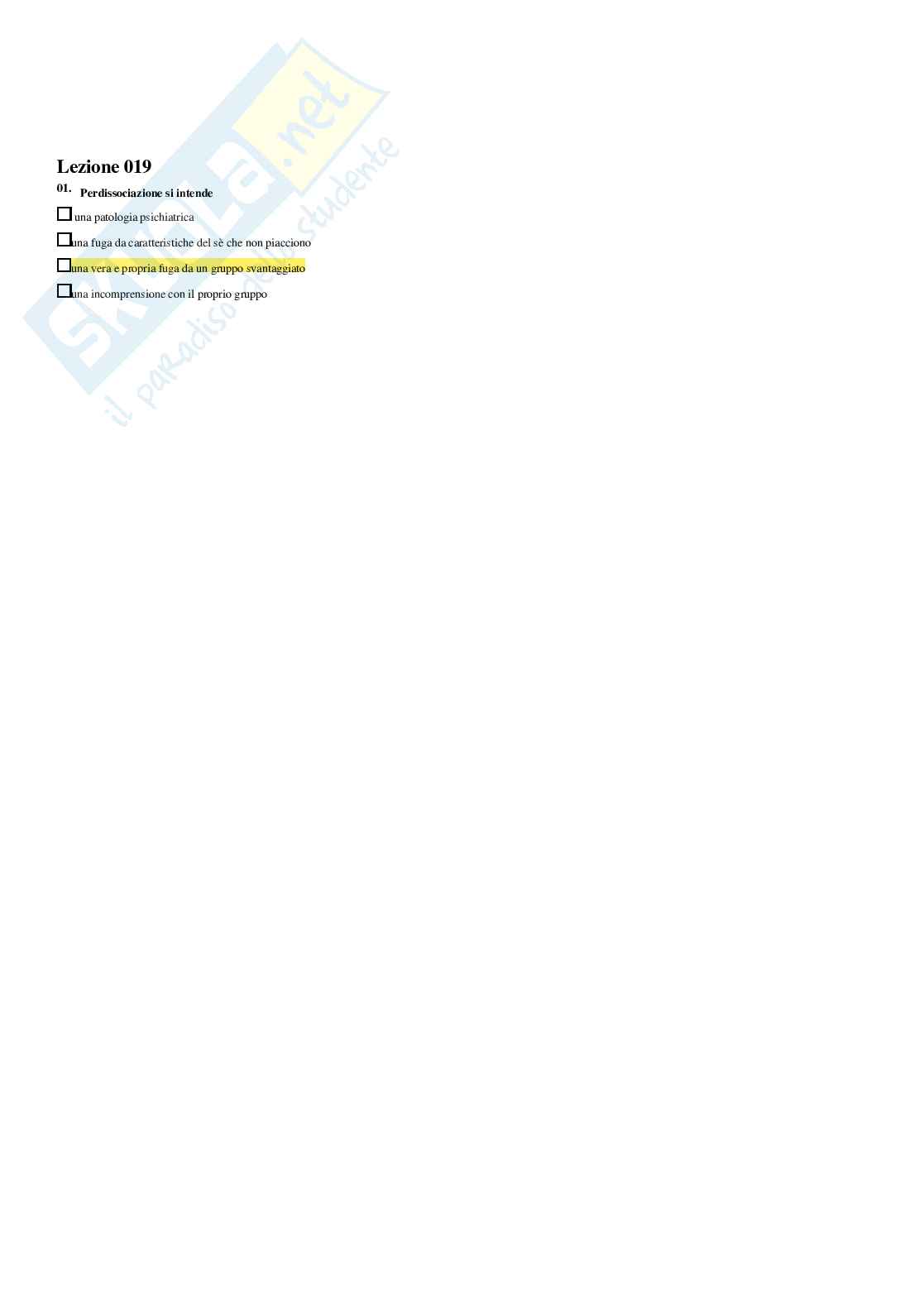 Psicologia sociale – Paniere risposte chiuse completo e corretto ufficiale svolto   Pag. 31