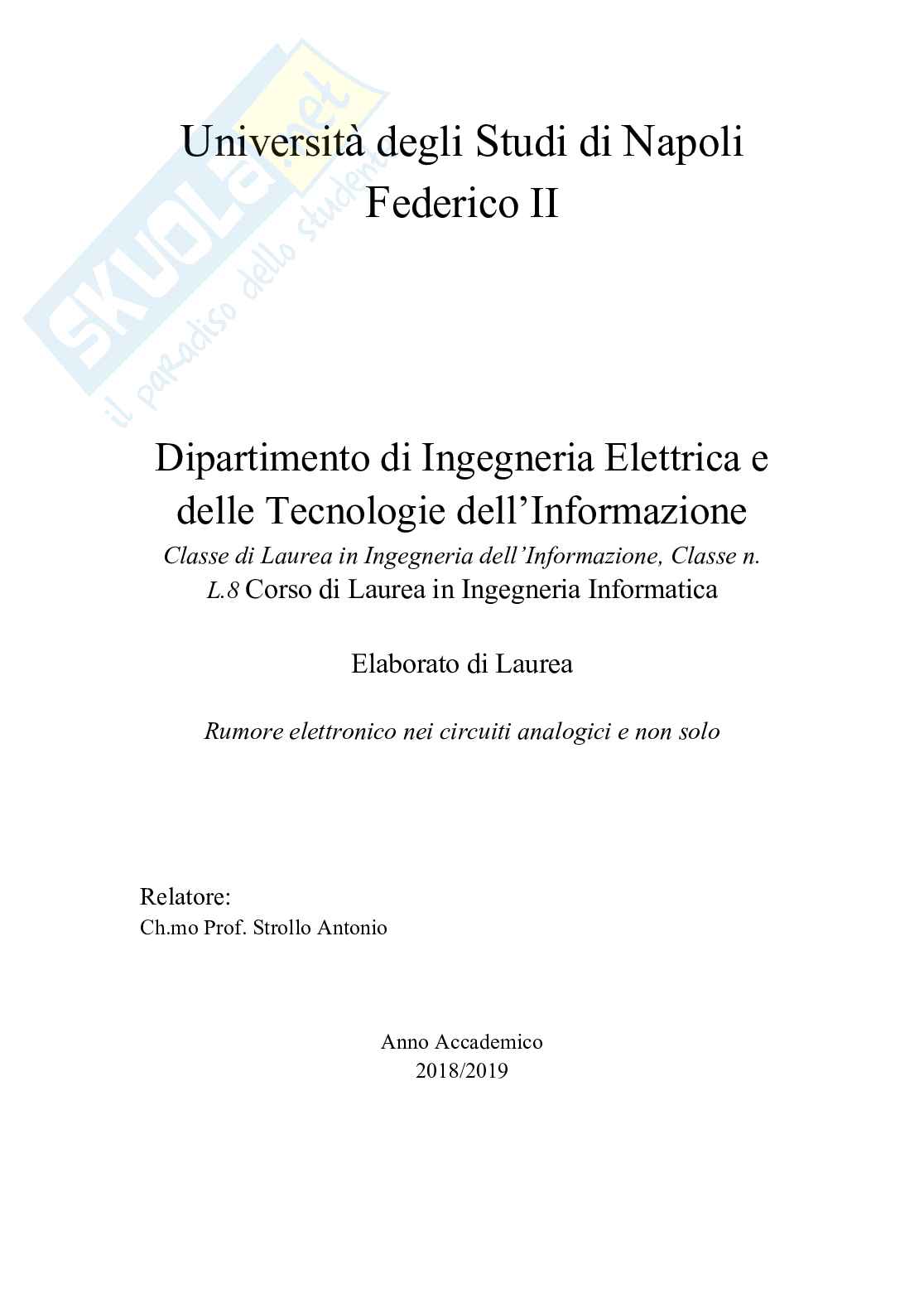 Rumore elettronica nei circuiti analogici e non solo Pag. 1
