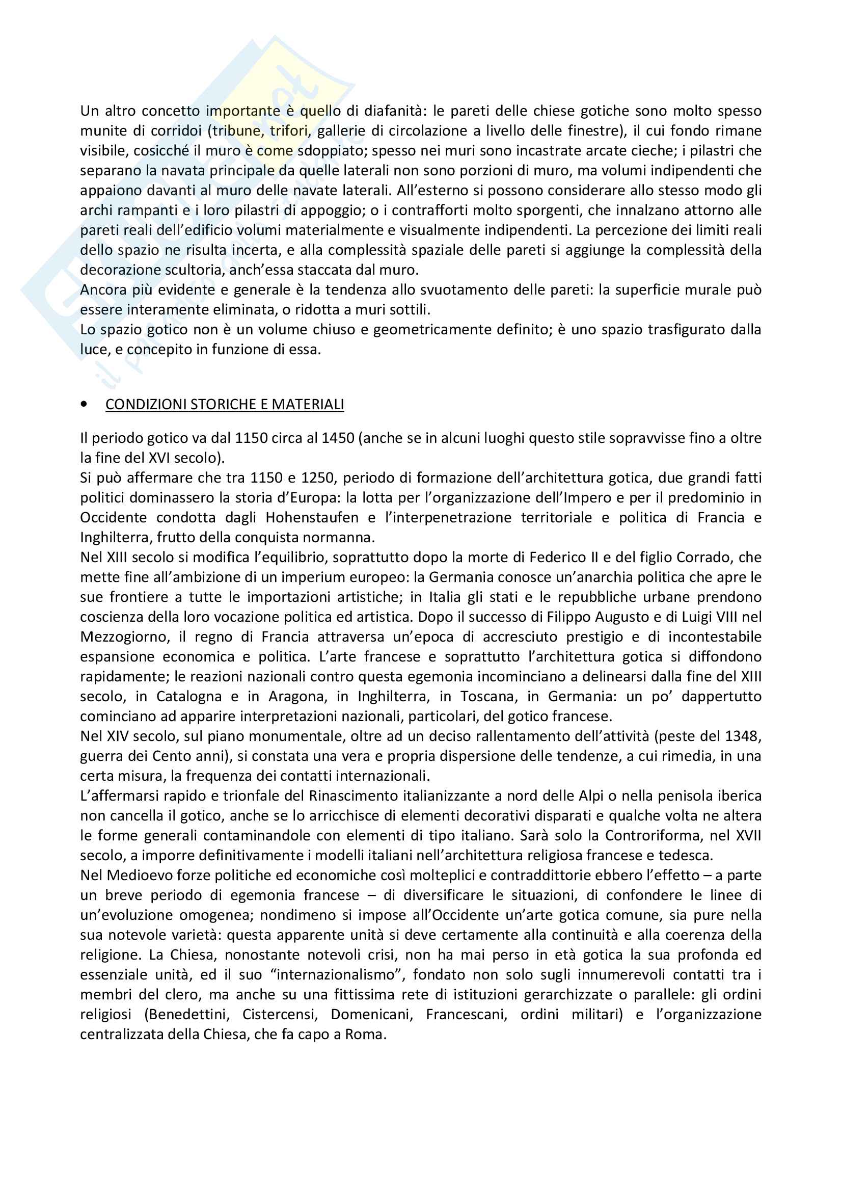 Riassunto esame storia dell'arte medievale, prof Curzi, libro consigliato Architettura gotica, Grodeki Pag. 2
