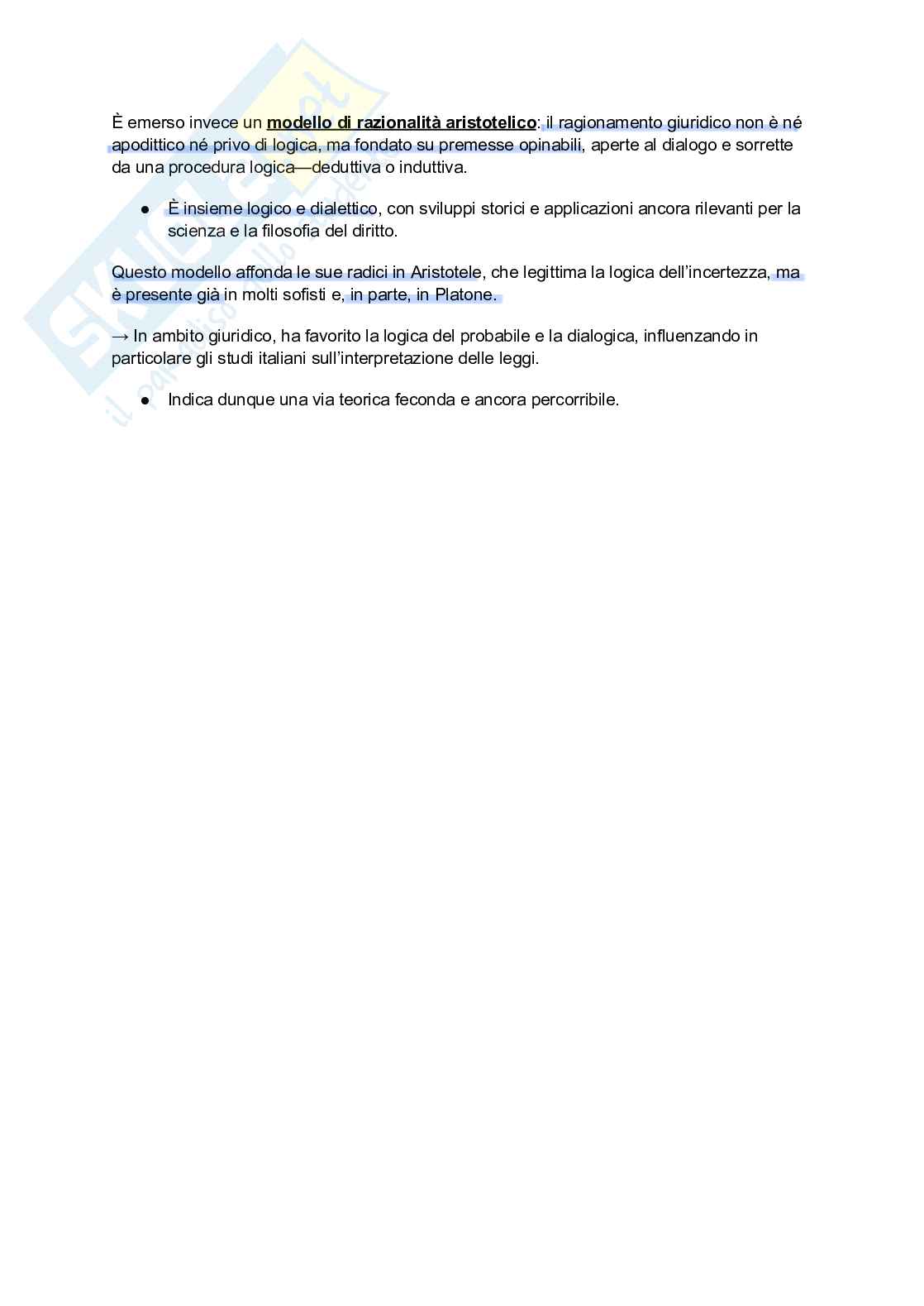 Riassunto esame Filosofia del Diritto, Prof. Sagnotti Simona Carlotta, libro consigliato Forme e momenti del ragionare nel diritto, Sagnotti Pag. 36