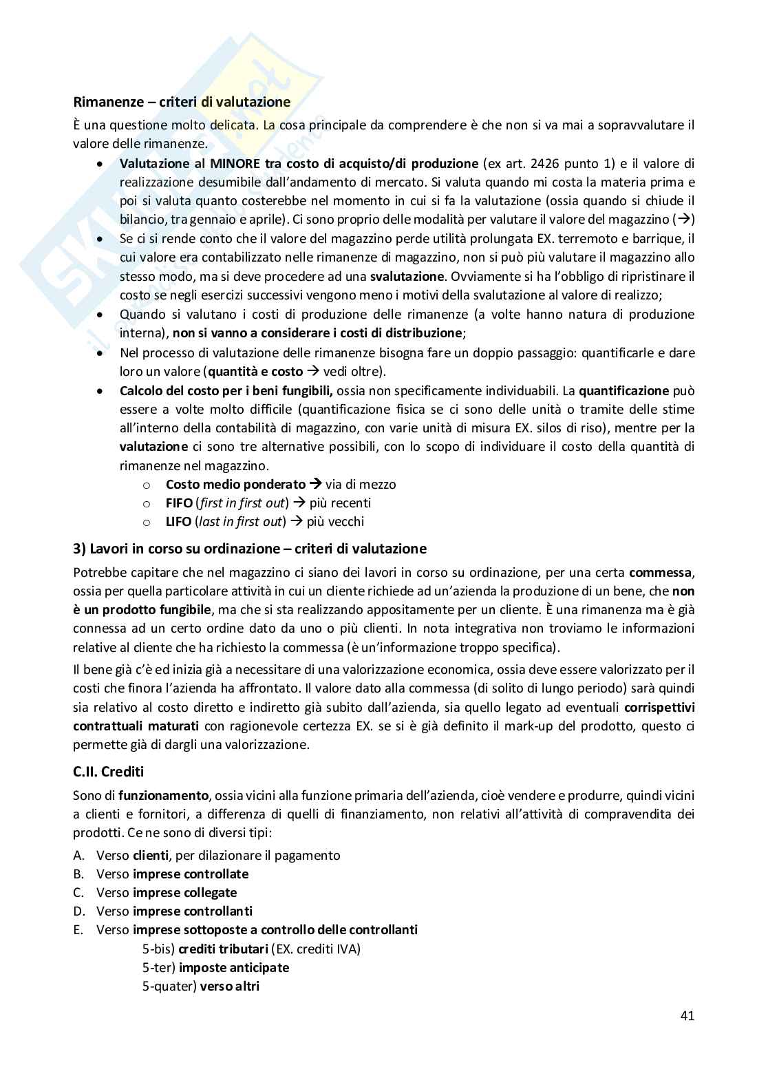 Appunti Lettura e analisi del bilancio Pag. 41