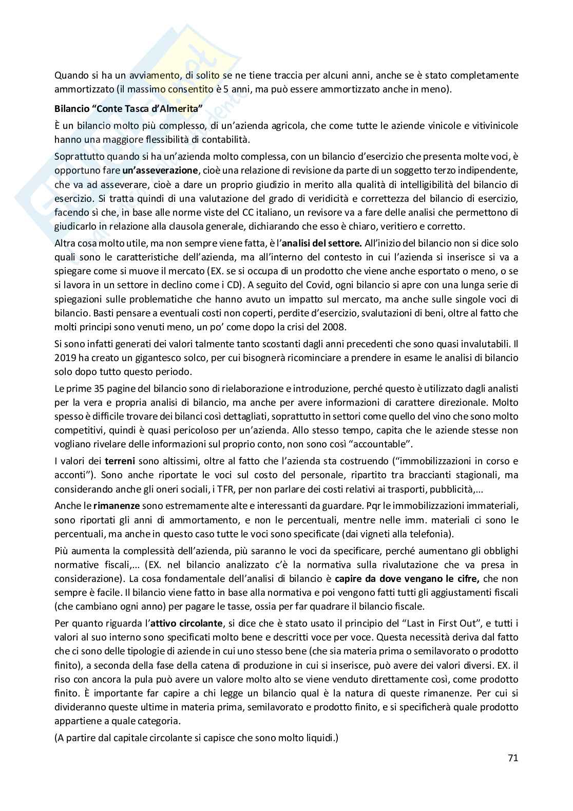 Appunti Lettura e analisi del bilancio Pag. 71