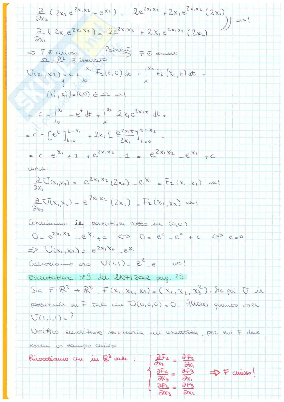 Esercizi d'esame - Analisi matematica 2 - Parte 1 Pag. 6