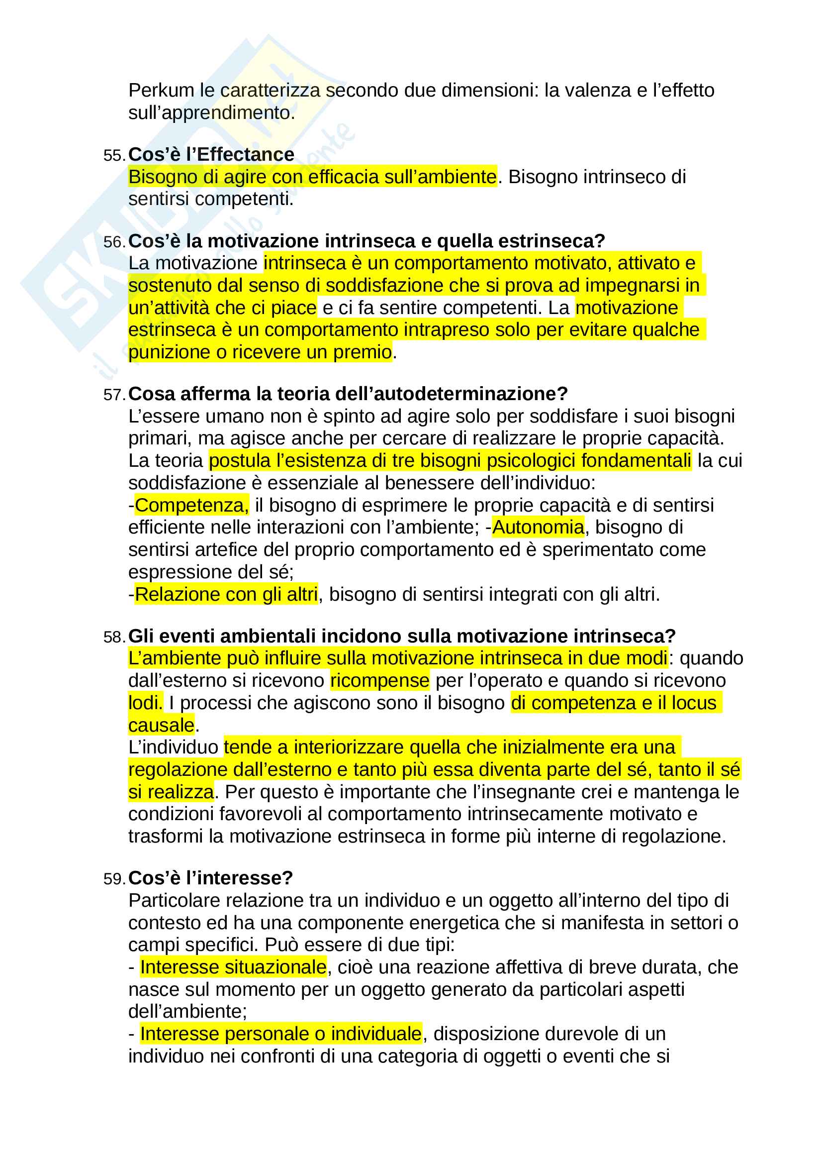Riassunto esame psicologia dell'educazione, docente Tarchi/Pinto, libro consigliato Manuale di psicologia dell'educazione, Mason Pag. 16