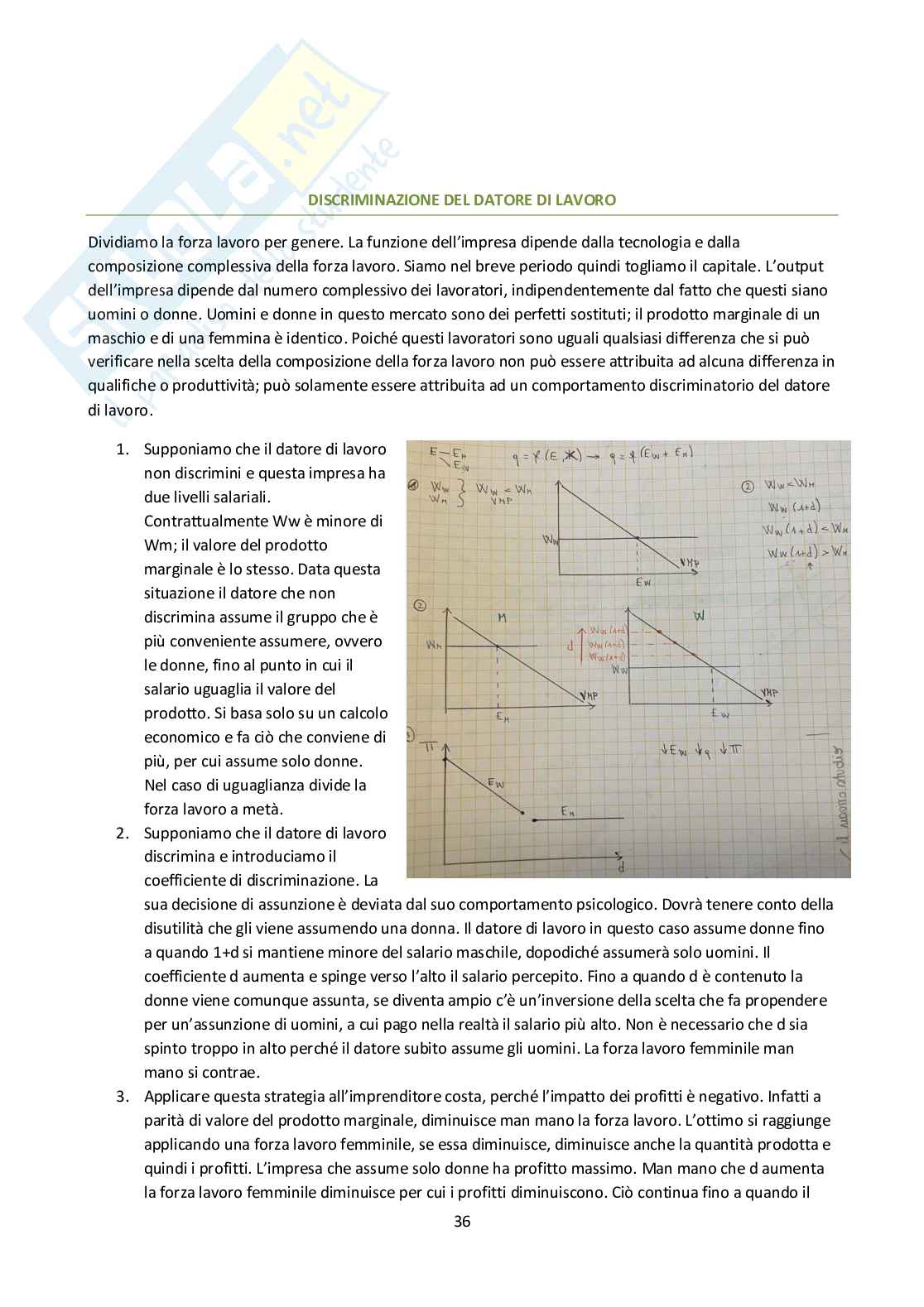 Appunti di Economia del lavoro e delle risorse umane Pag. 36