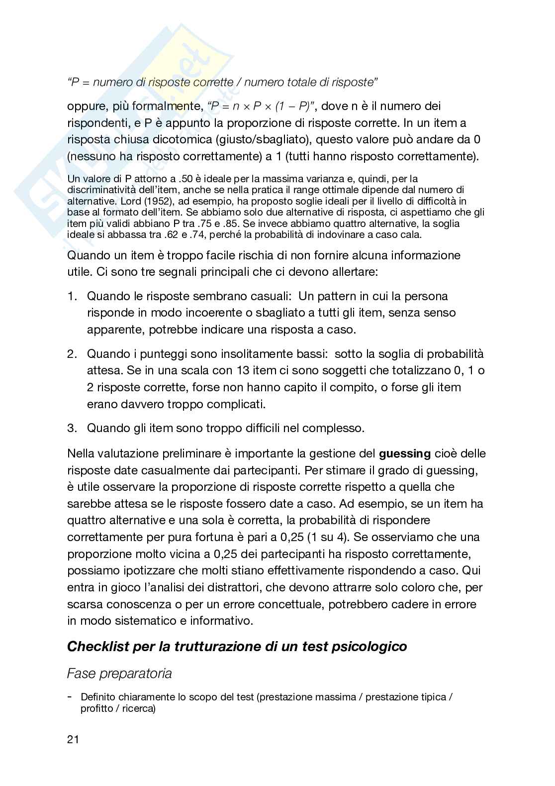 Teorie e tecniche dei test Pag. 21