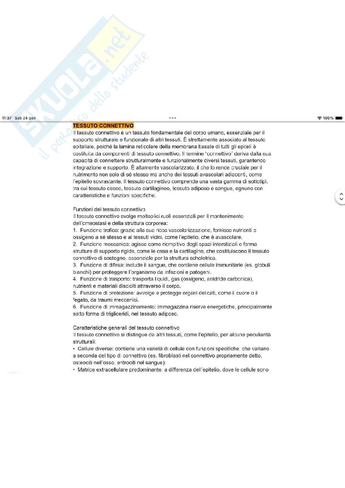 Tessuto connettivo Pag. 1