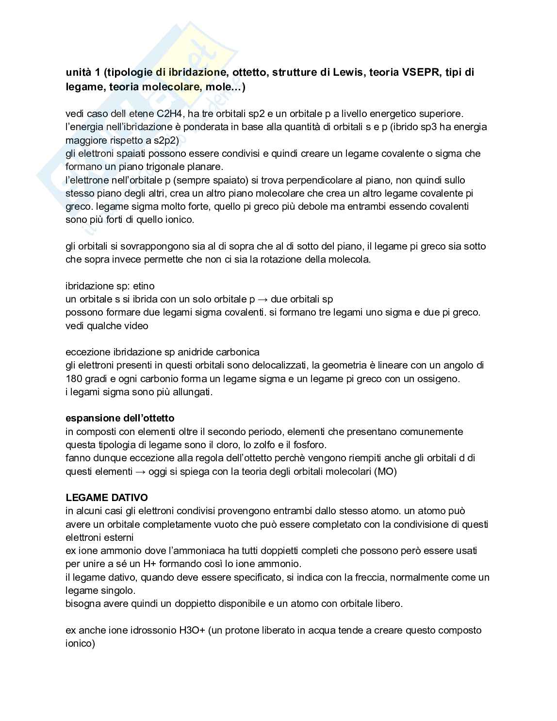 Chimica e propedeutica biochimica, semestre filtro Pag. 1