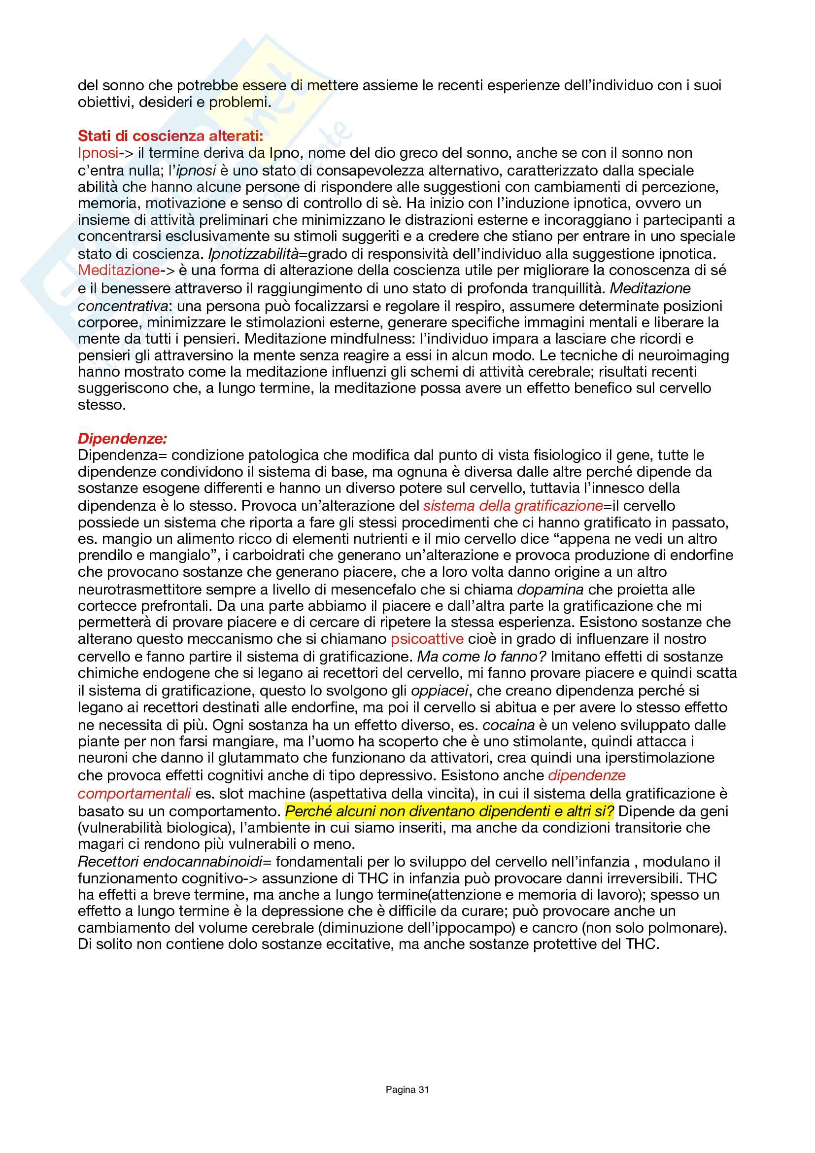 Appunti personali per l’esame di Fondamenti di Psicologia generale, professore Lucchiari Pag. 31