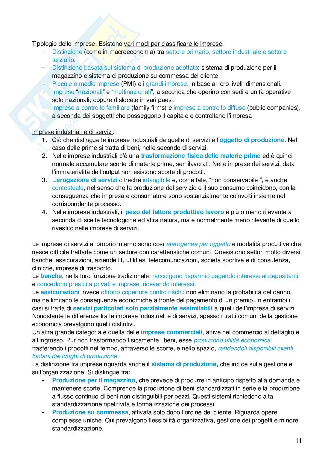 Riassunto esame Economia aziendale , Prof. Capocchi Alessandro, libro consigliato Lezioni di economia aziendale , Brusa Pag. 11