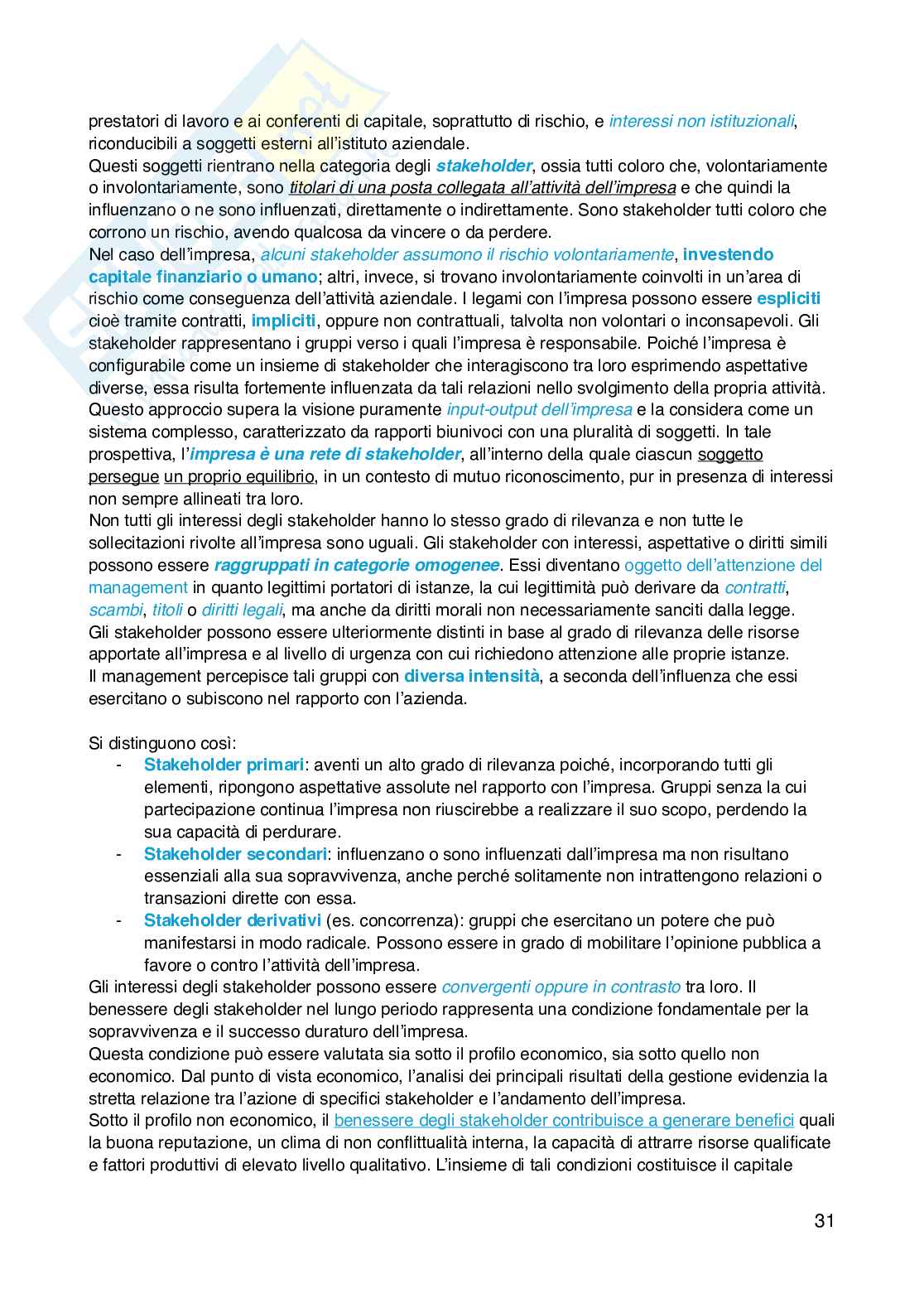 Riassunto esame Economia aziendale , Prof. Capocchi Alessandro, libro consigliato Lezioni di economia aziendale , Brusa Pag. 31