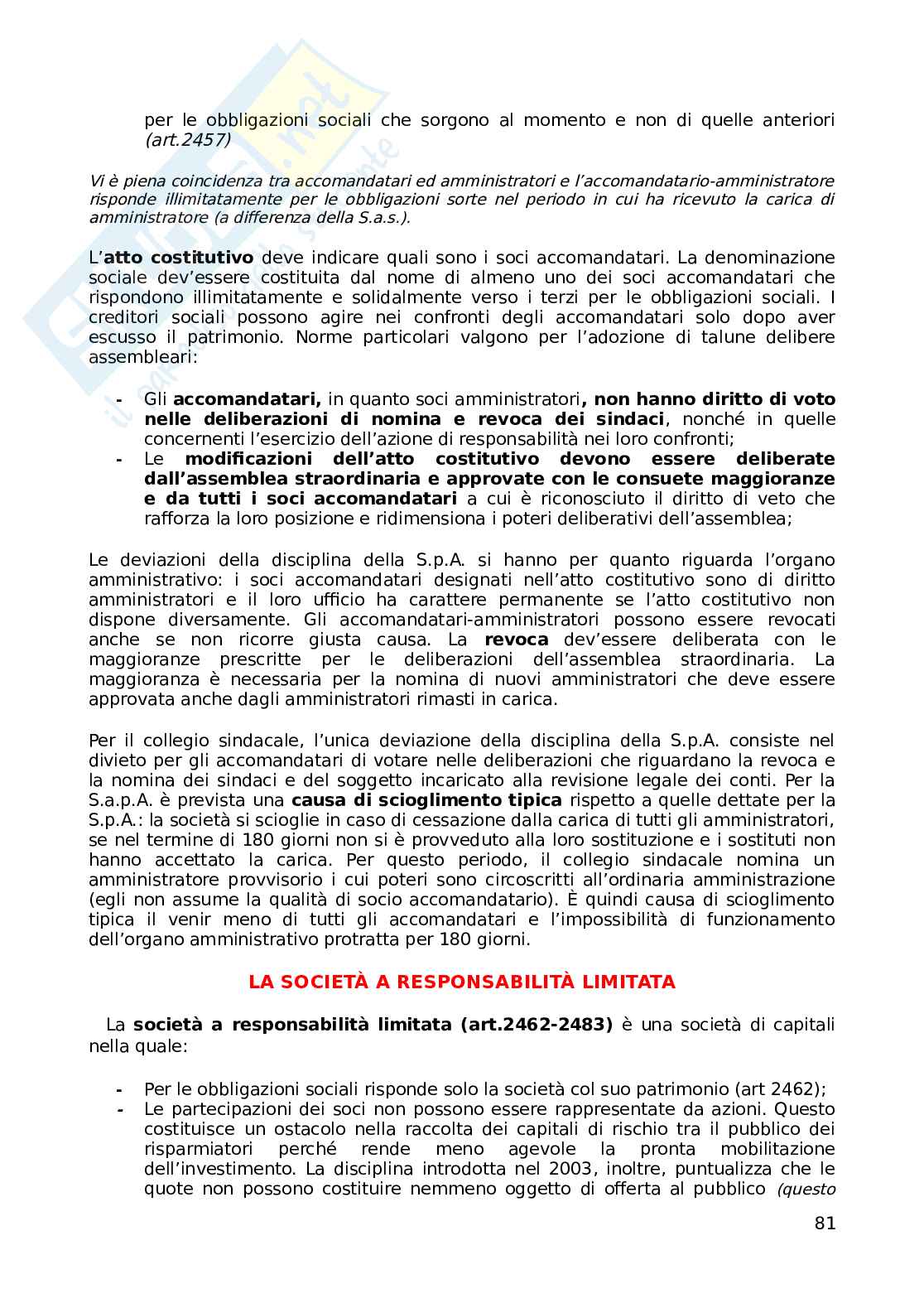 Diritto commerciale, parte orale dalle società in poi Pag. 81