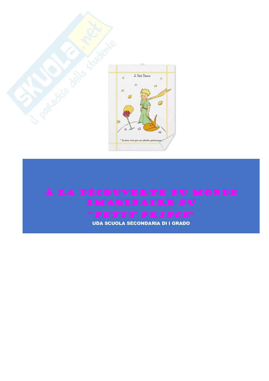 Esempio UDA aa 25 aa 22 francese lezione simulata per la scuola secondaria di primo grado e concorsi pubblici dal titolo Piccolo principe Pag. 1
