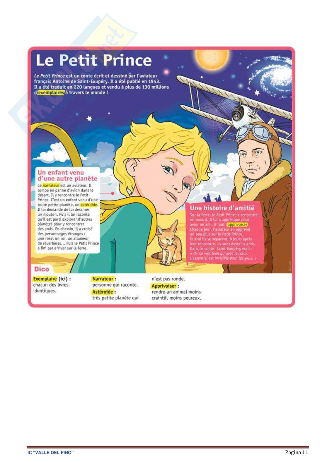 Esempio UDA aa 25 aa 22 francese lezione simulata per la scuola secondaria di primo grado e concorsi pubblici dal titolo Piccolo principe Pag. 11