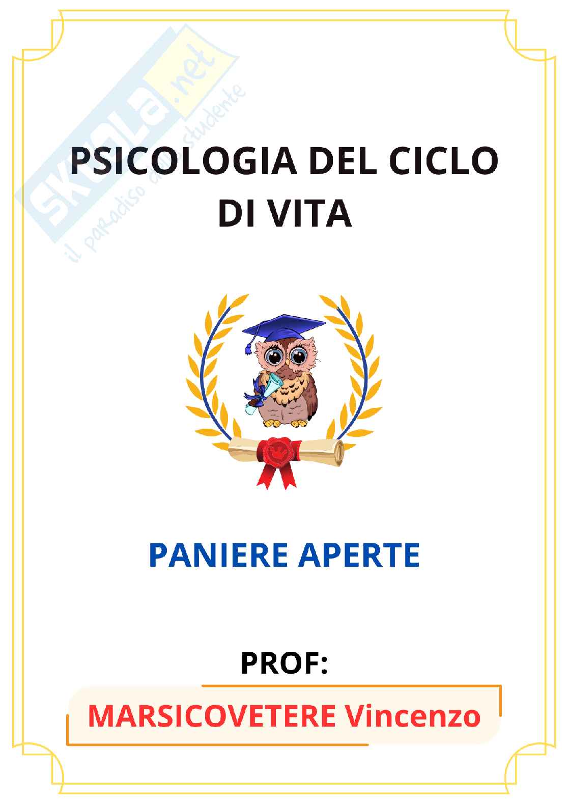 Paniere Psicologia del ciclo di vita (2026) - Risposte aperte corrette  Pag. 1