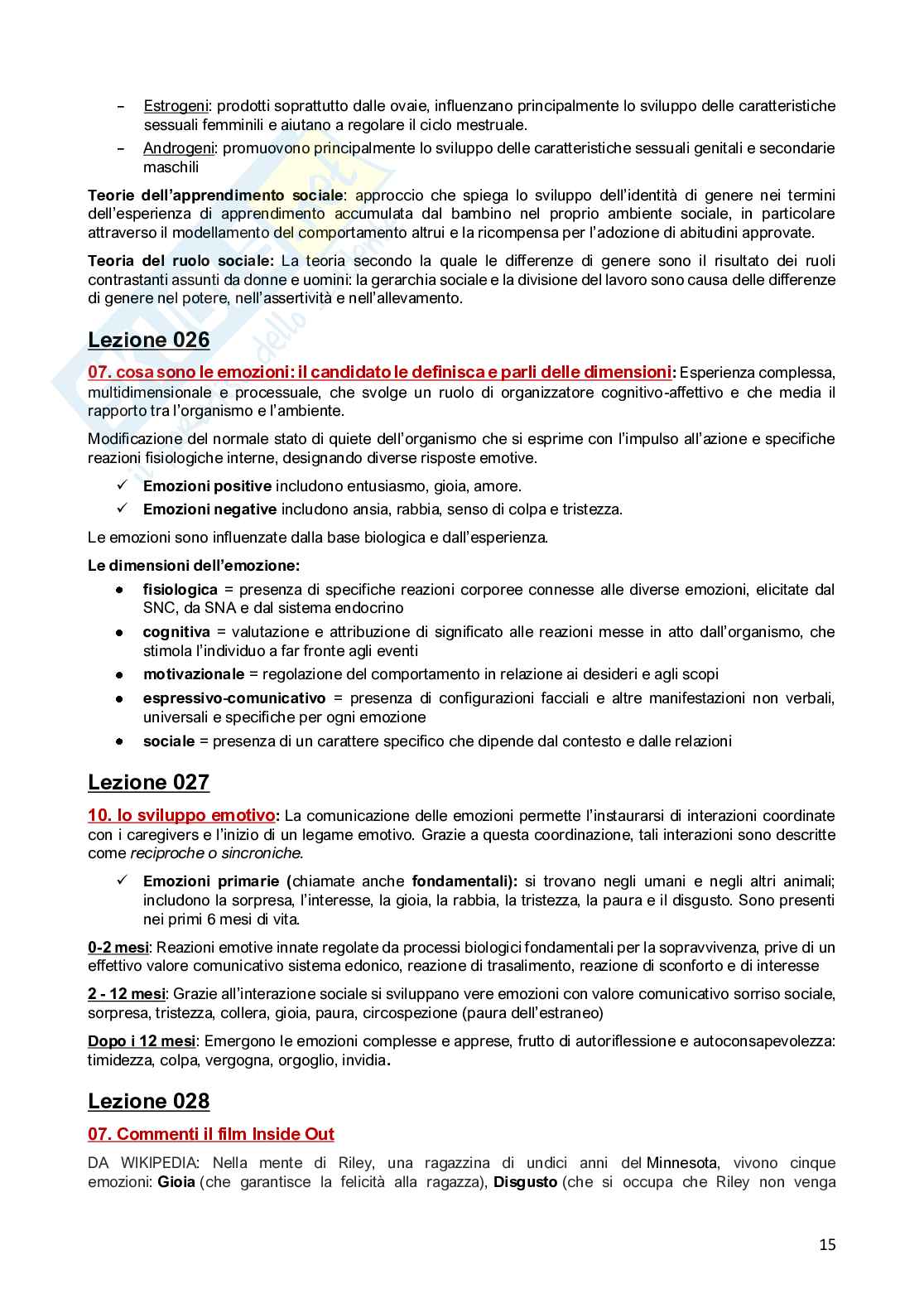 Paniere Psicologia del ciclo di vita (2026) - Risposte aperte corrette  Pag. 16