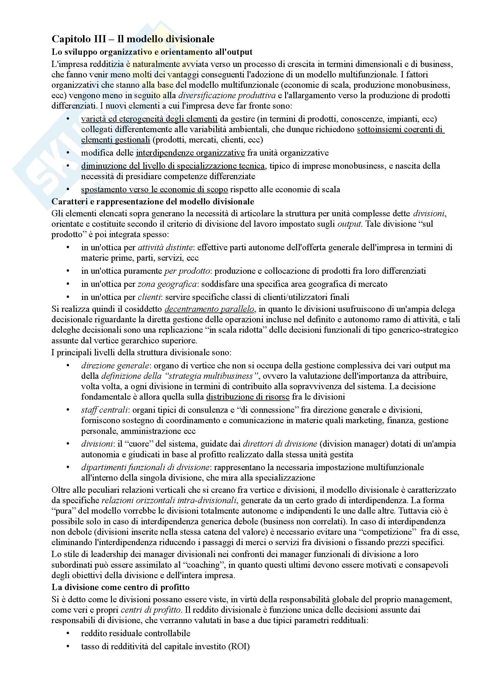 Riassunto esame Organizzazione Aziendale, prof. Cavaliere, libro consigliato Elementi di progettazione organizzativa e cenni di programmazione del personale, D'Anna Pag. 21