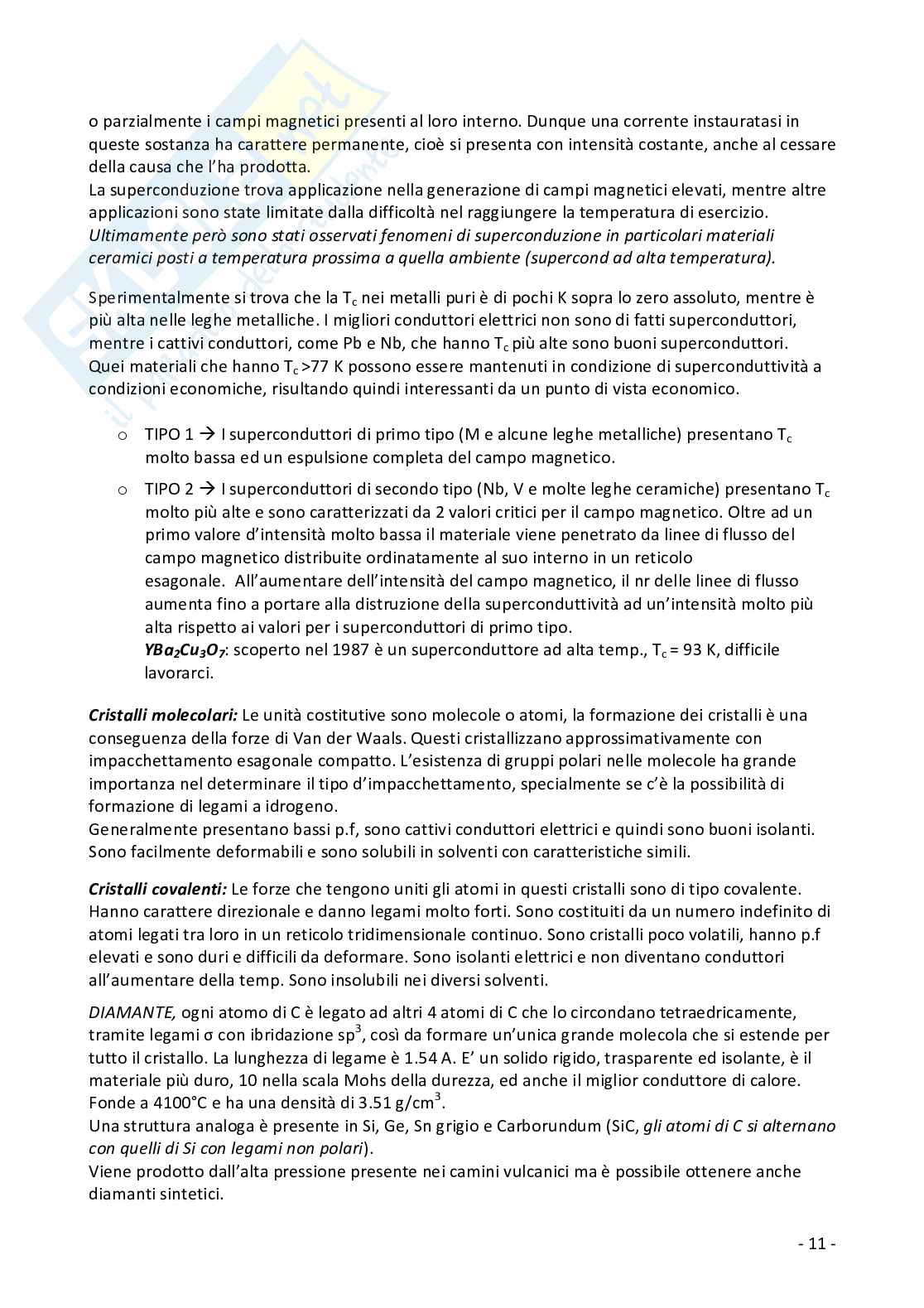 Appunti corso: applicazioni di materiali inorganici Pag. 11