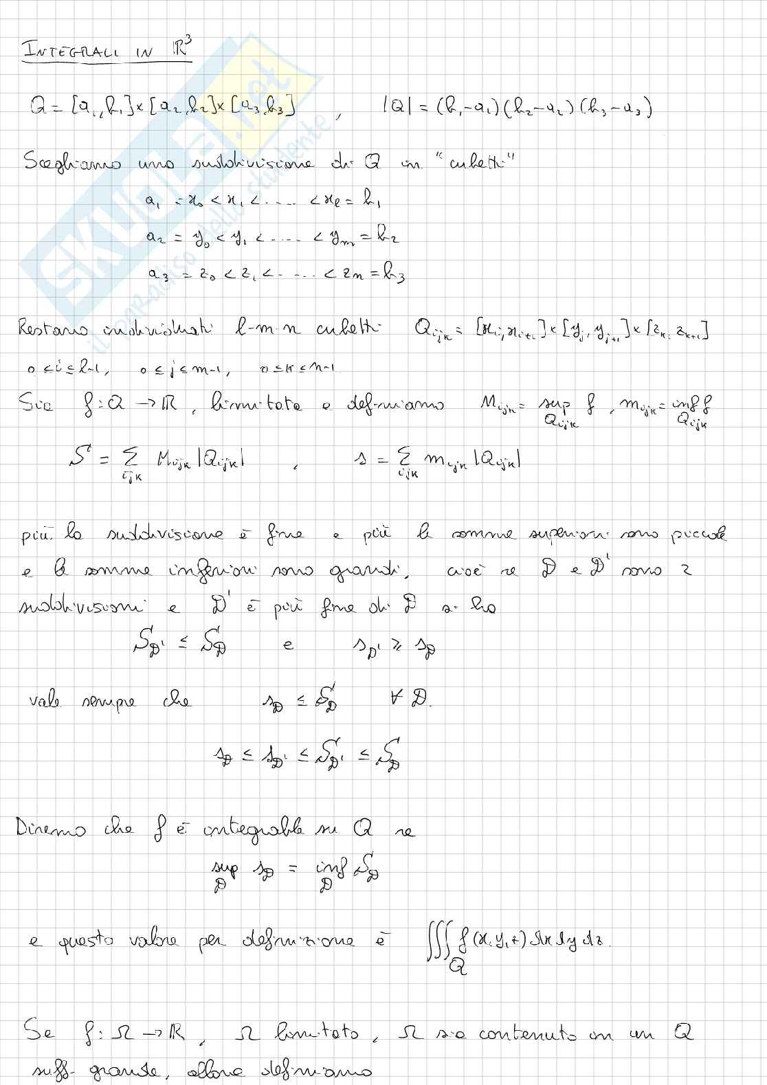 Integrali in R3 - Appunti Pag. 1