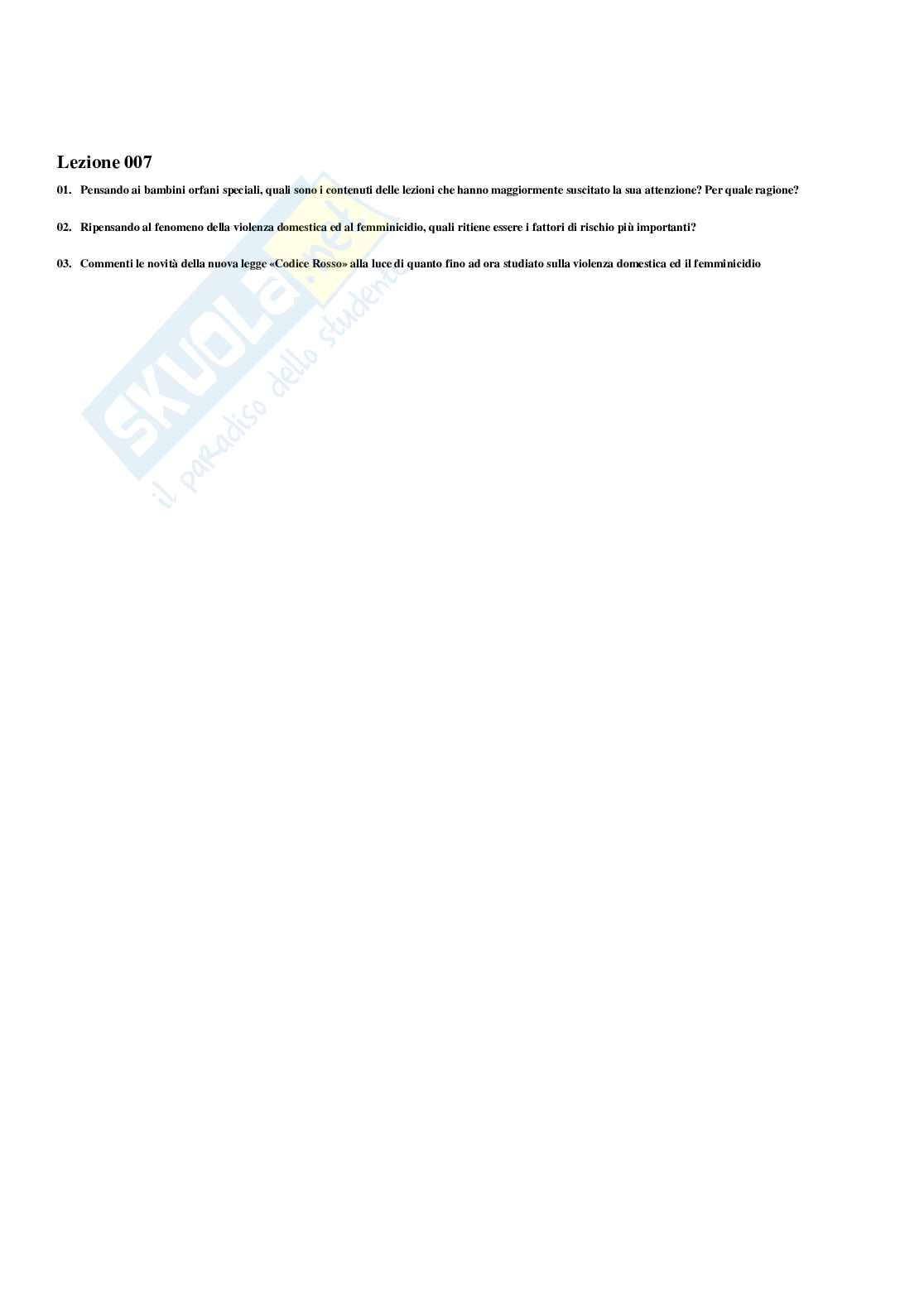 Paniere La violenza di genere: aspetti giuridici, psicologici e sociologici - Risposte multiple - aggiornato (2026) Pag. 11