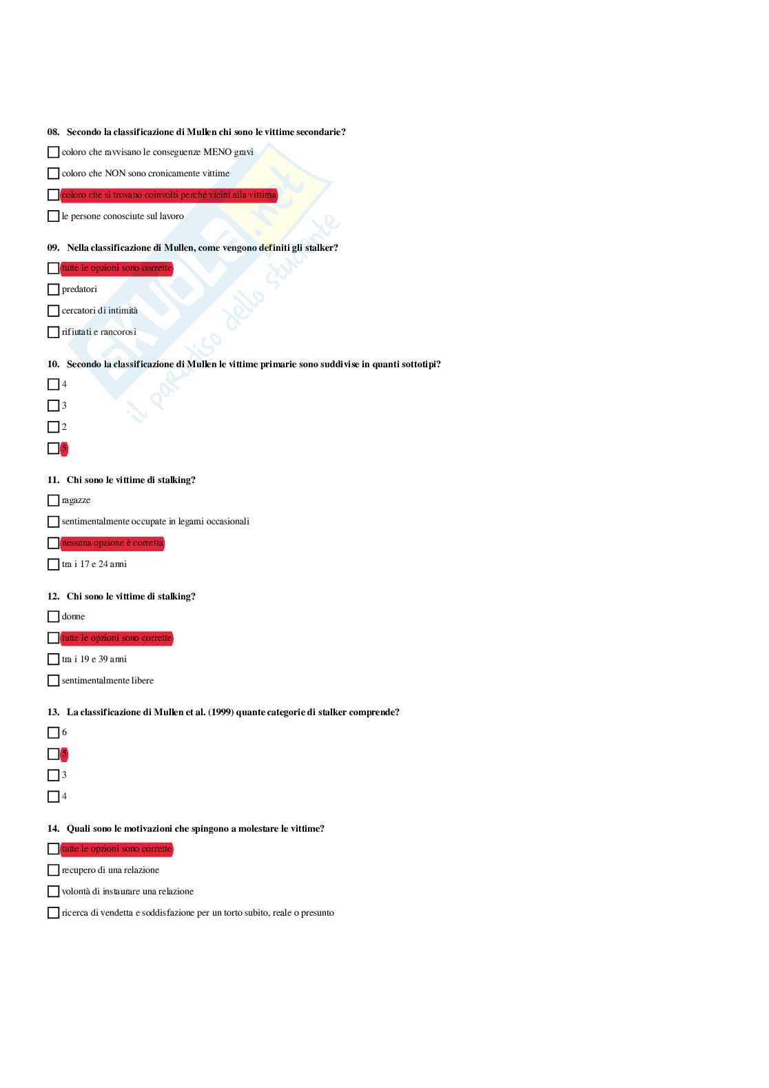 Paniere La violenza di genere: aspetti giuridici, psicologici e sociologici - Risposte multiple - aggiornato (2026) Pag. 6