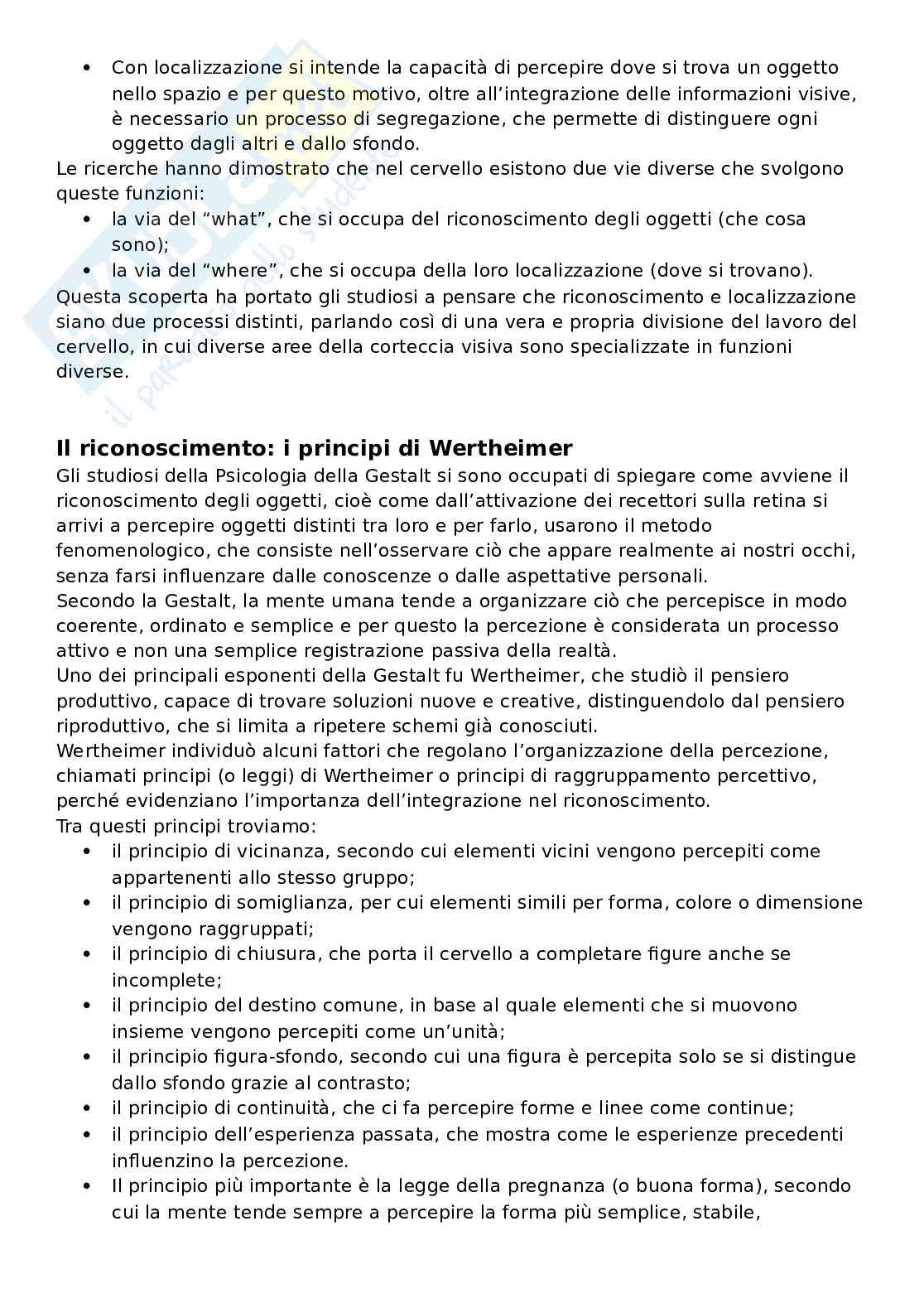 Appunti di Fondamenti di psicologia generale + slide e libro integrati Pag. 11