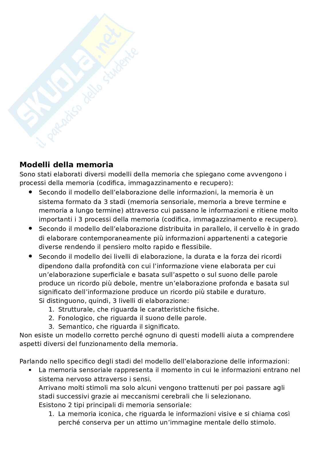 Appunti di Fondamenti di psicologia generale + slide e libro integrati Pag. 41