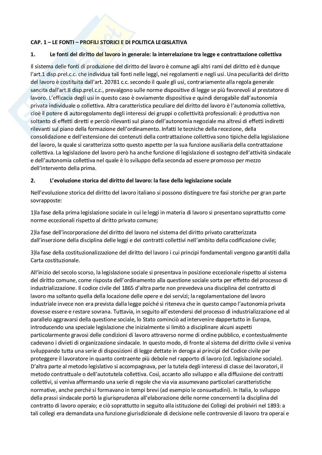 Diritto del lavoro Pag. 1