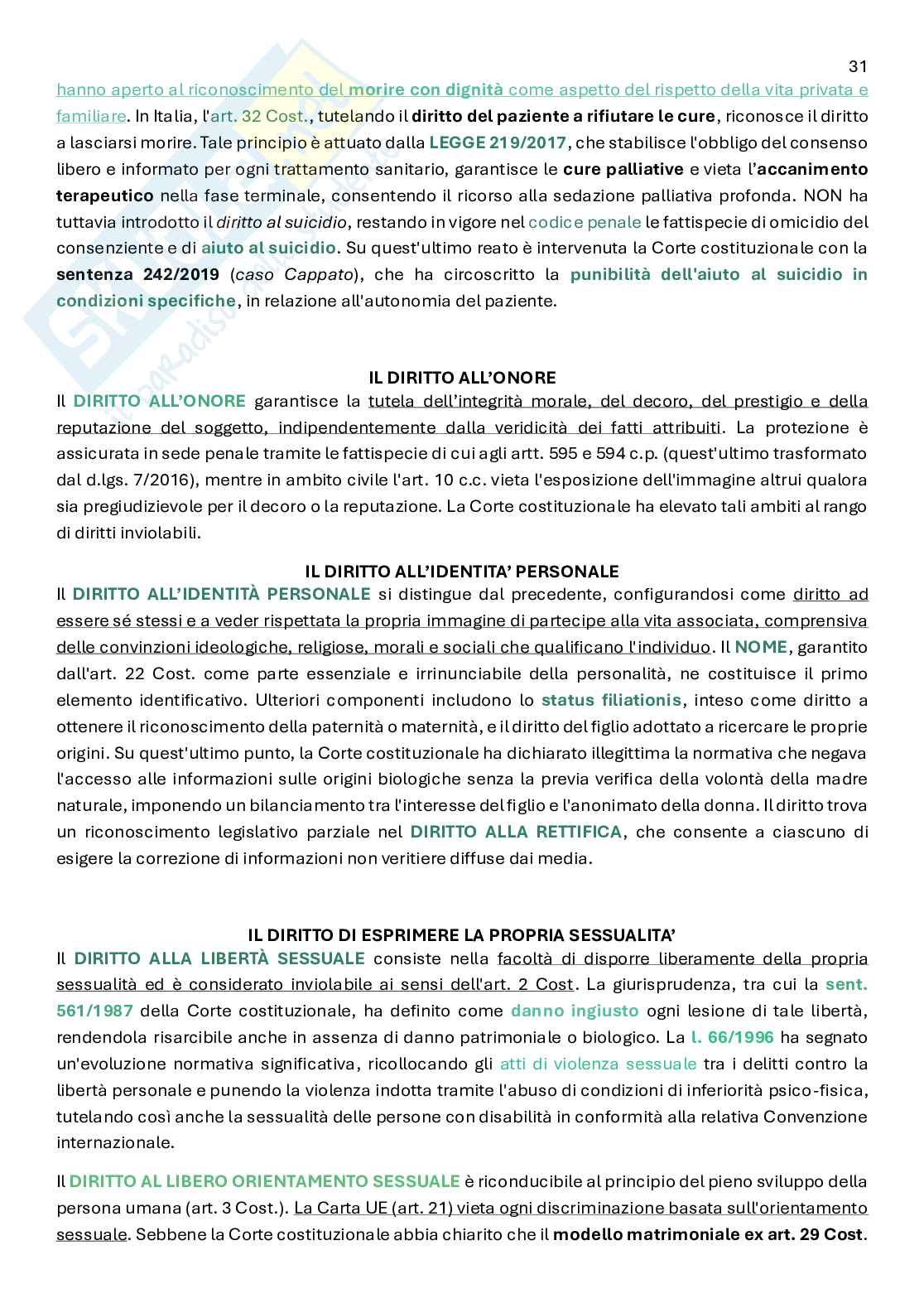 Diritto costituzionale  Pag. 31