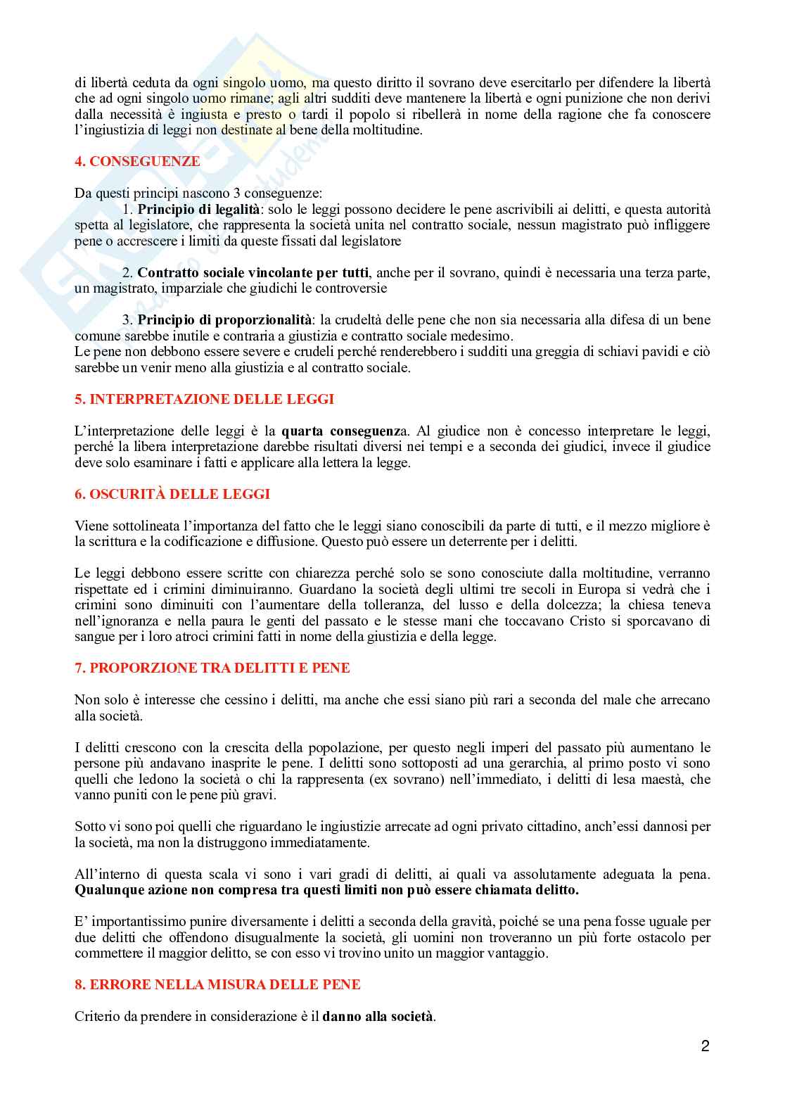 Diritto penale - Dei delitti e delle pene di Cesare Beccaria Pag. 2
