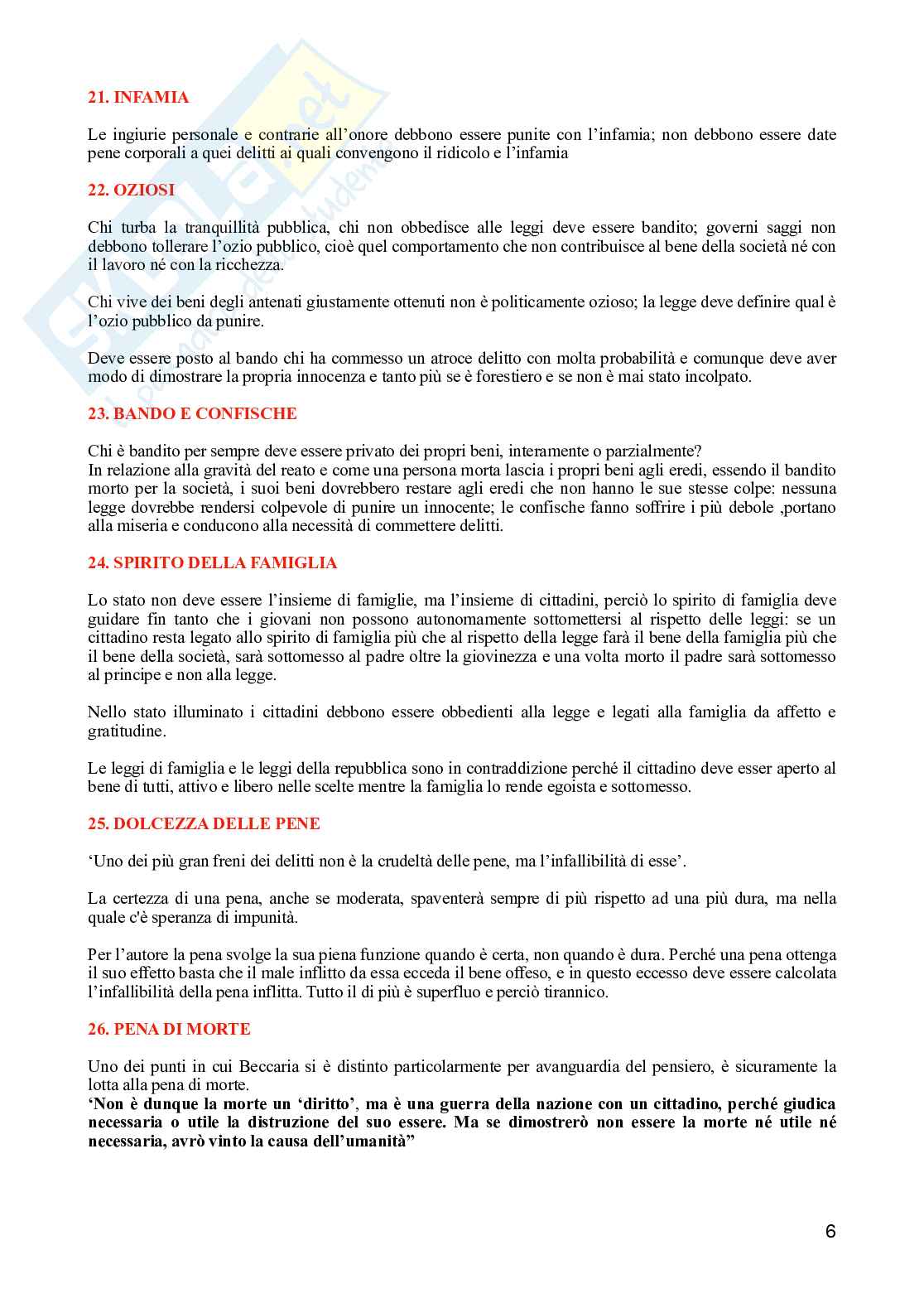 Diritto penale - Dei delitti e delle pene di Cesare Beccaria Pag. 6