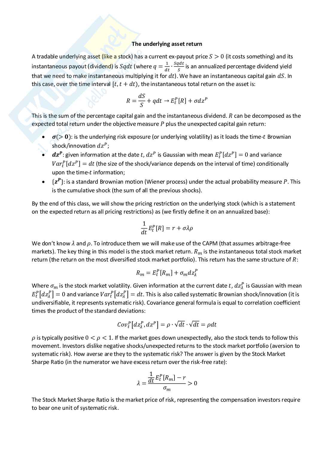 Quantitative methods for finance - Appunti completi (ENG) Pag. 51