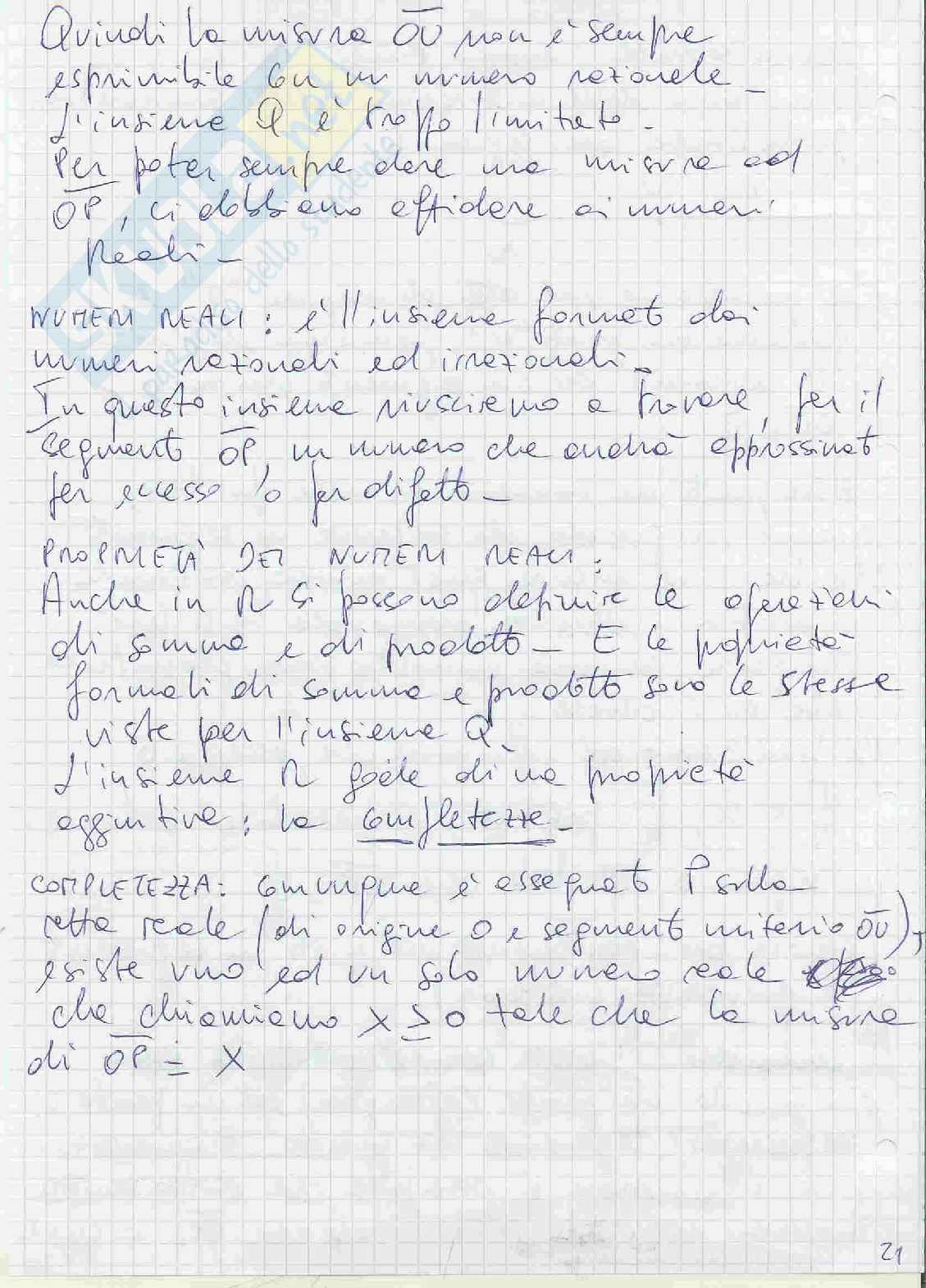 I numeri reali. Coordinate sulla retta Pag. 2
