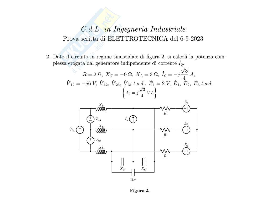 Esercizi svolti di Elettrotecnica sui sistemi trifase Pag. 16