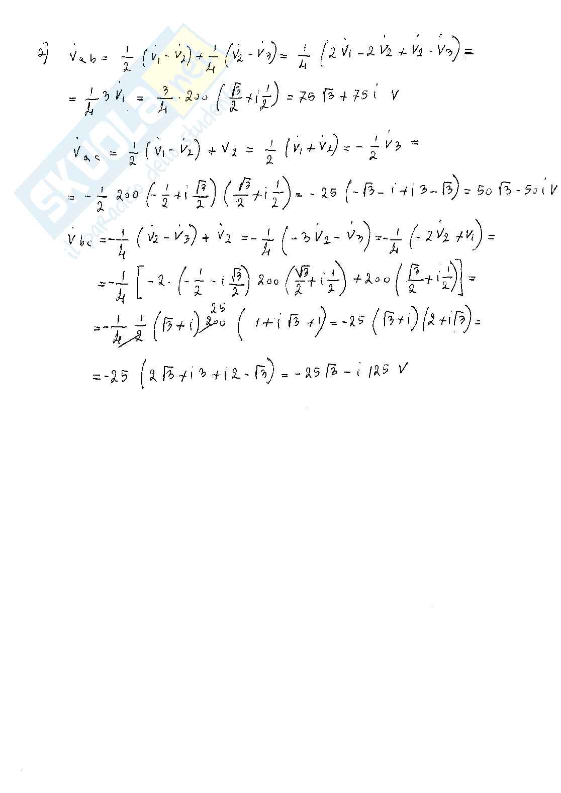 Esercizi svolti di Elettrotecnica sui sistemi trifase Pag. 2
