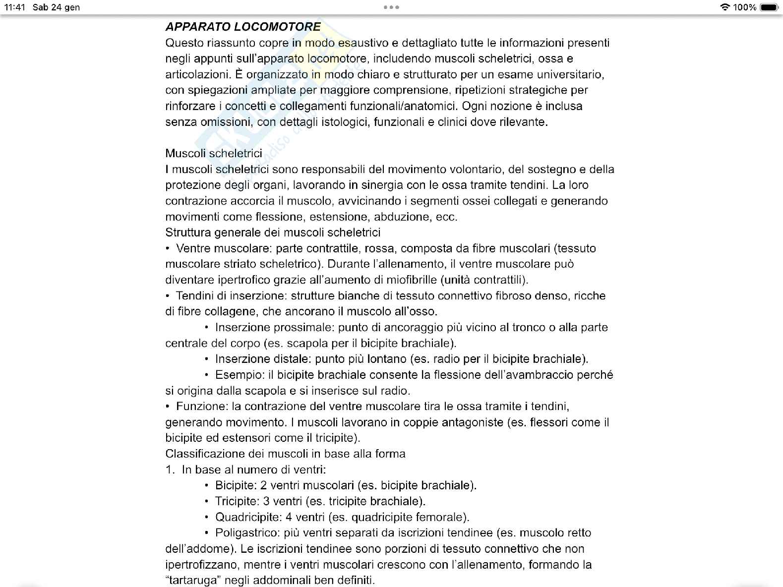 Apparato locomotore  Pag. 1