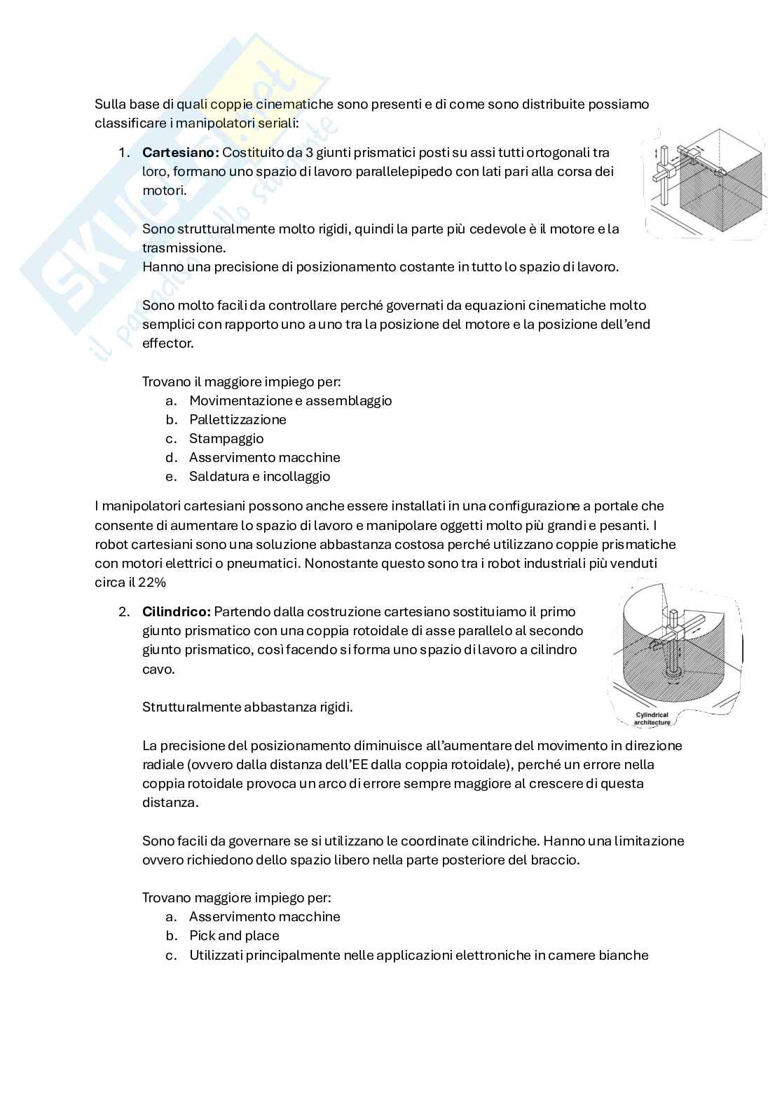 Risposte domande d'esame di Meccanica dei robot Pag. 2