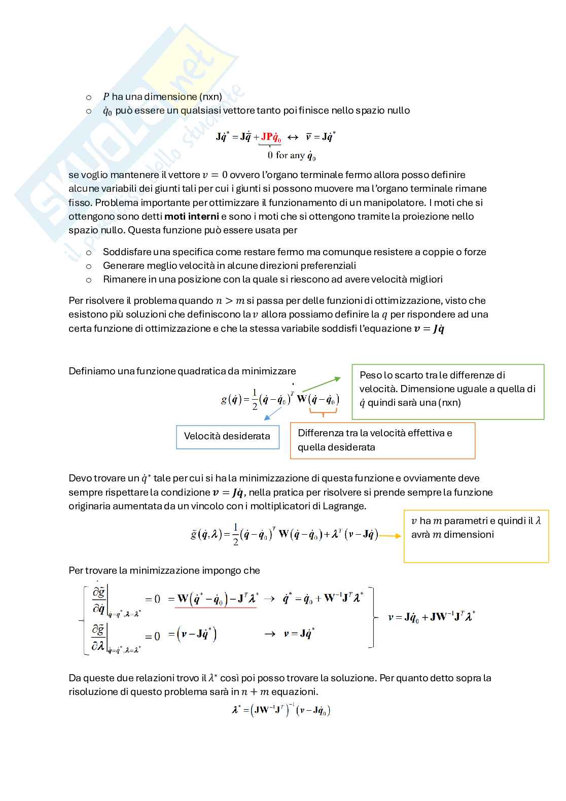 Risposte domande d'esame di Meccanica dei robot Pag. 71