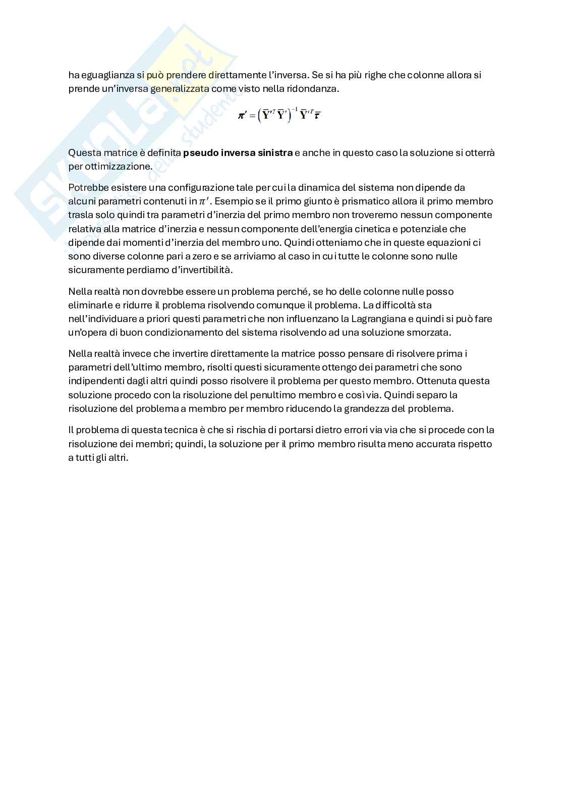 Risposte domande d'esame di Meccanica dei robot Pag. 91