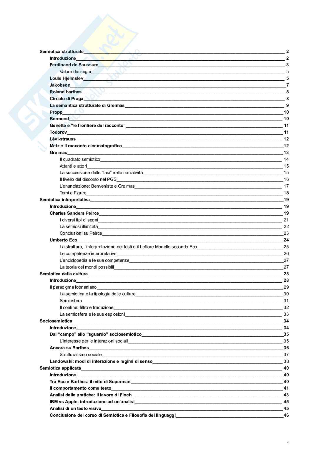 Semiotica e filosofia dei linguaggi - Appunti completi Pag. 1