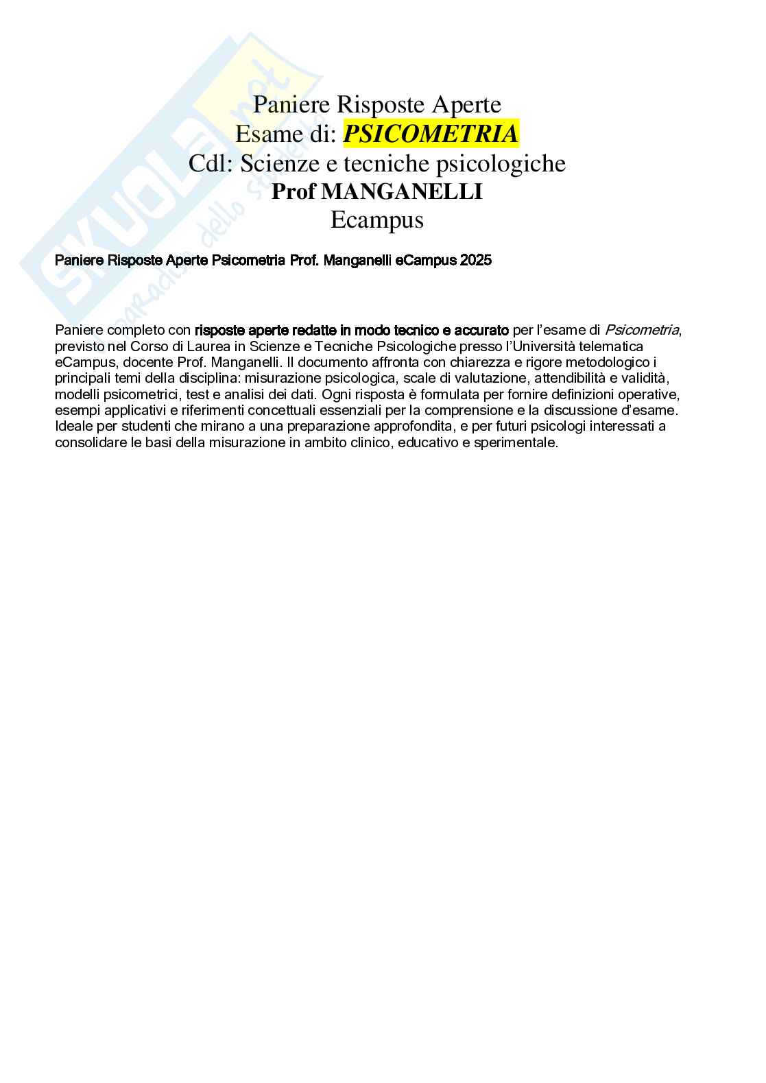 Psicometria Pag. 1
