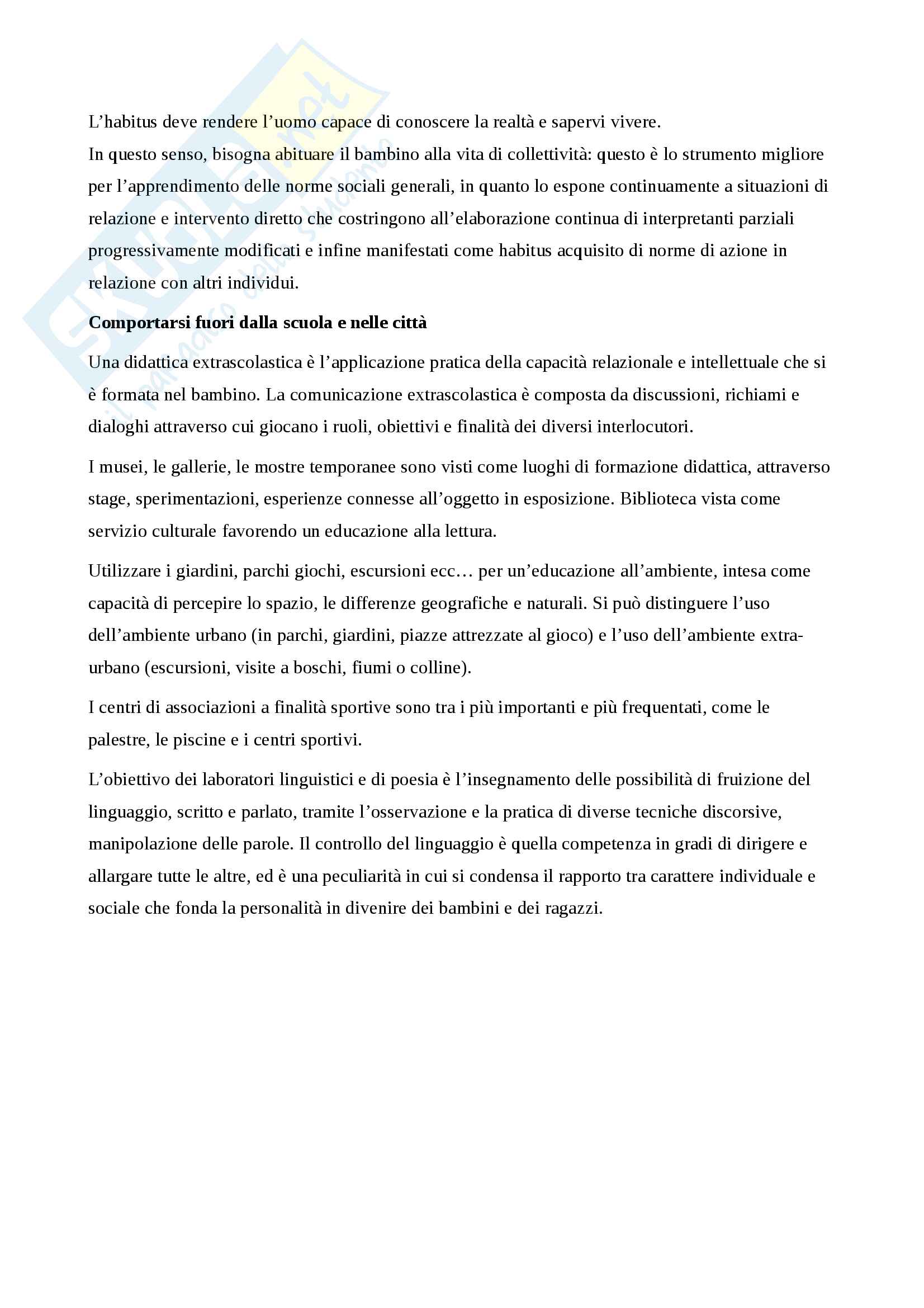 Riassunto esame di didattica generale, prof. Isidori, libro consigliato: Didattica generale, M. Gennari Pag. 31